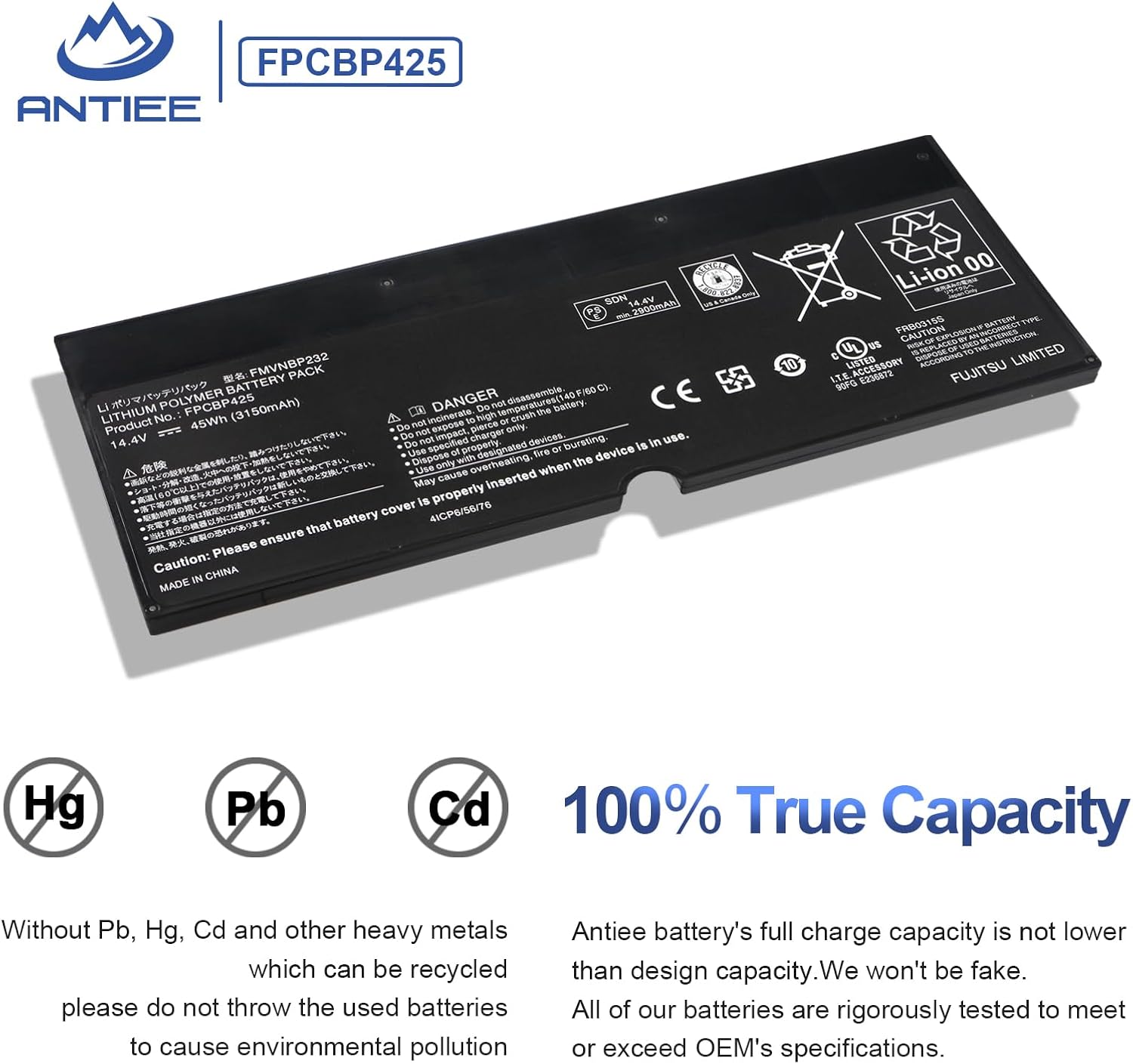 Antiee FPCBP425 Batteria Laptop per Fujitsu LifeBook - immagine 4