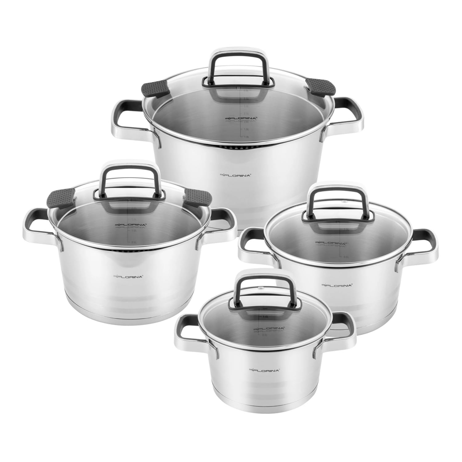 Florina Set 8 Pentole SMART in Acciaio Inossidabile