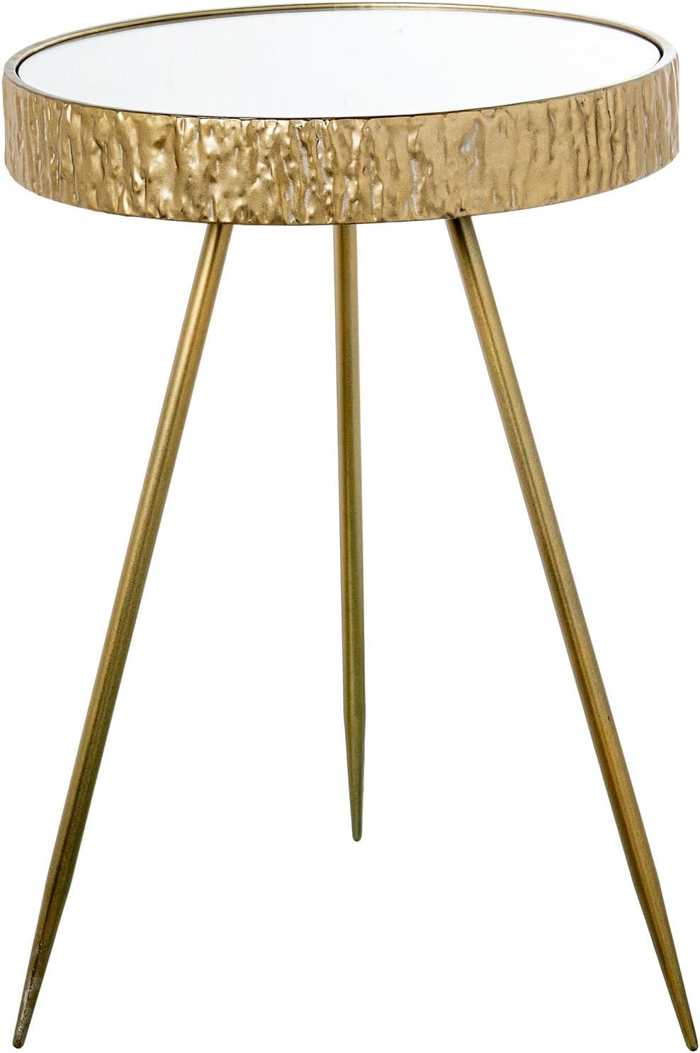 DRW Set di 2 tavolini in Metallo in Oro, Medidas: 40x40x59 cm