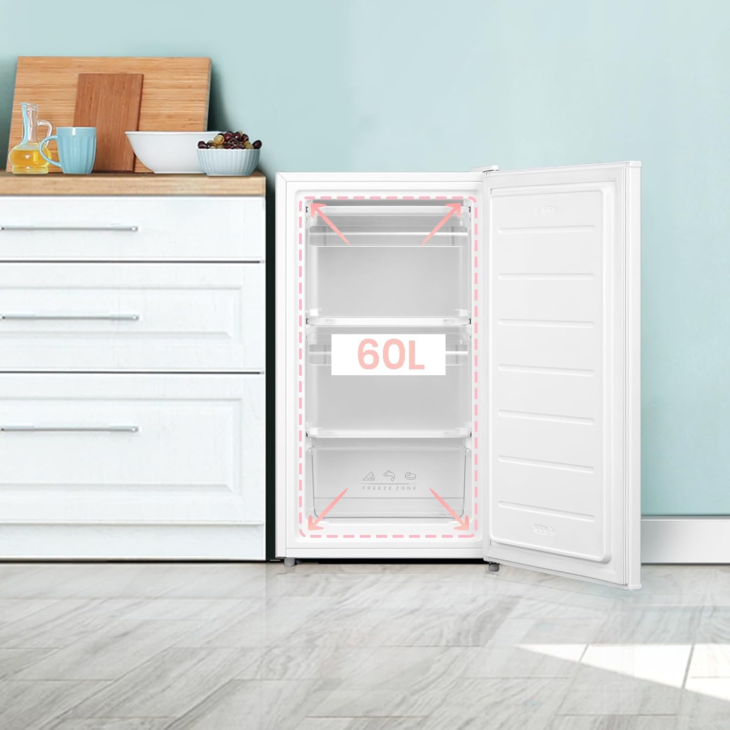 Comfee' RCU60WH2(E) Congelatore Verticale 60L - immagine 3