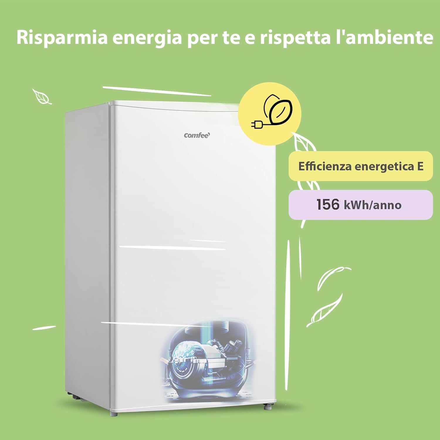 Comfee' RCU60WH2(E) Congelatore Verticale 60L - immagine 7
