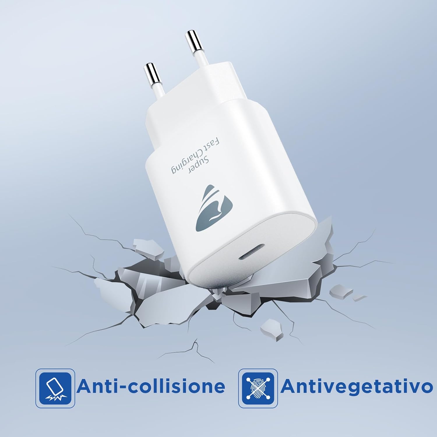 Caricatore USB C 20W Ricarica Rapida per iPhone e Samsung - immagine 5