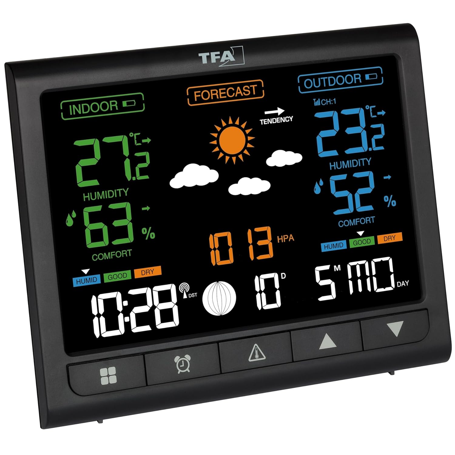 Tfa Dostmann Stazione Meteo con Sensore Esterno, Nero - immagine 2