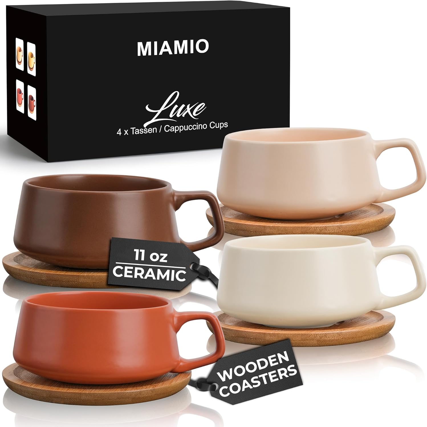 Miamio - Set 4 Tazze da Caffè 320ml in Gres - immagine 1