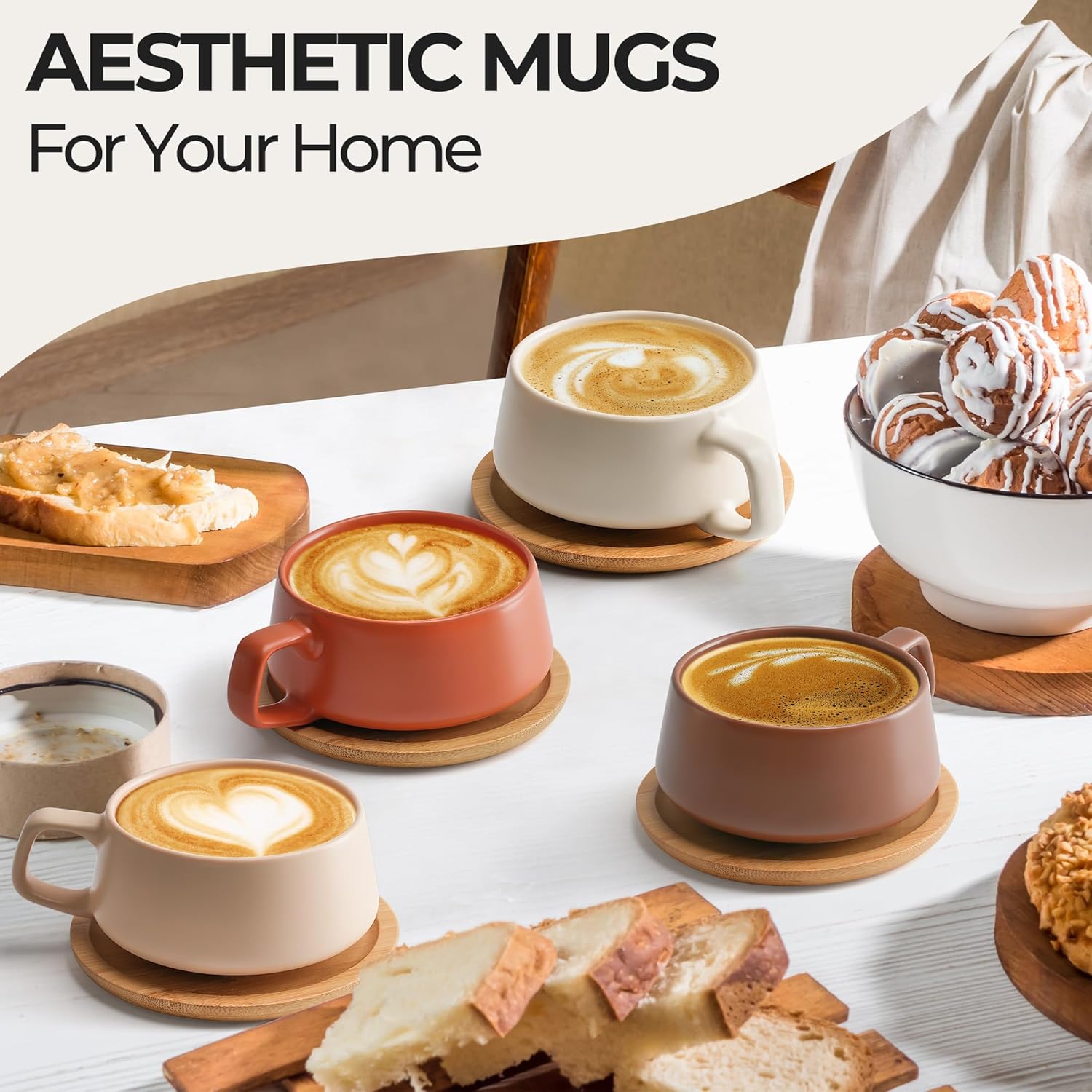 Miamio - Set 4 Tazze da Caffè 320ml in Gres - immagine 2