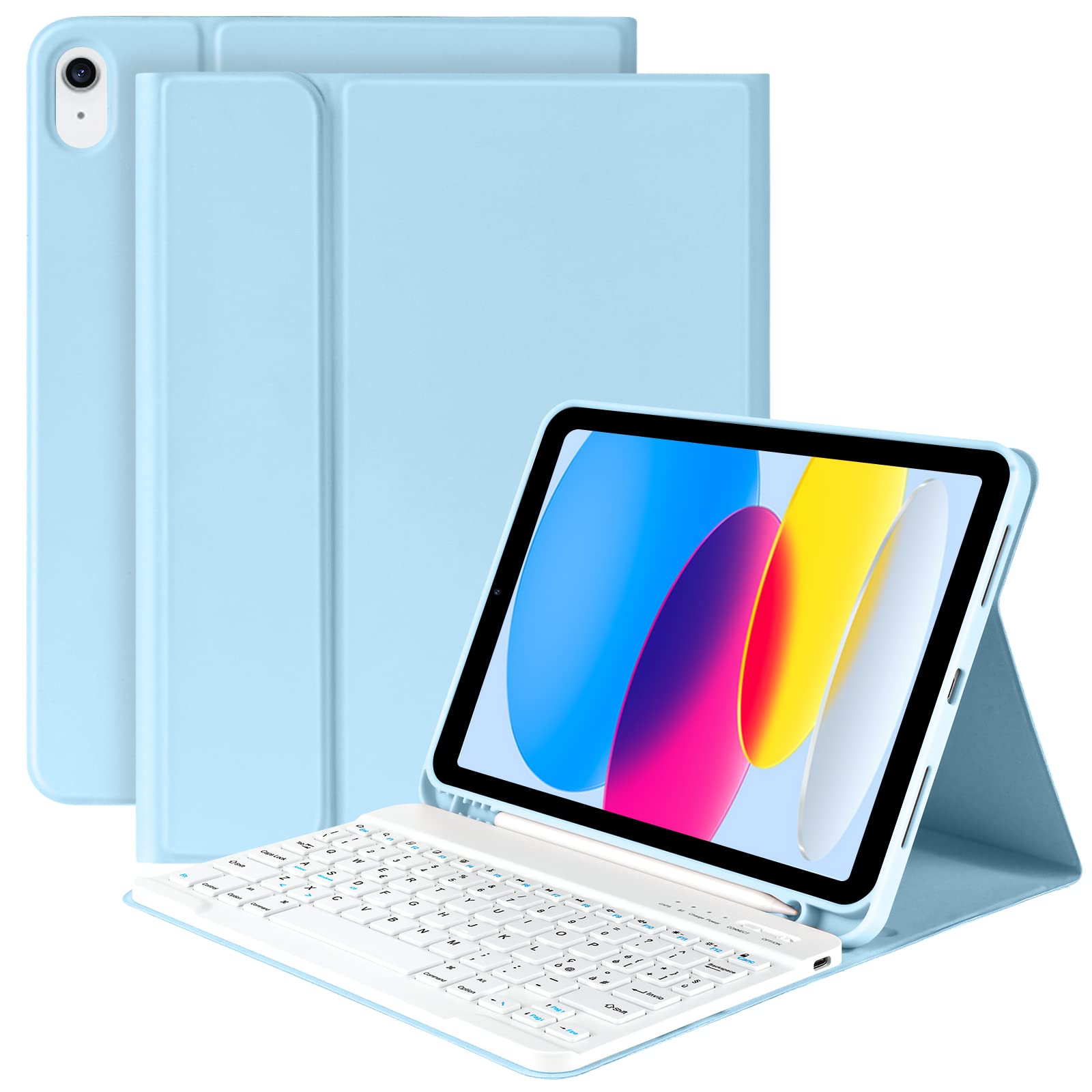 Kbcase Custodia Tastiera per iPad 11/10 Generazione, Blu