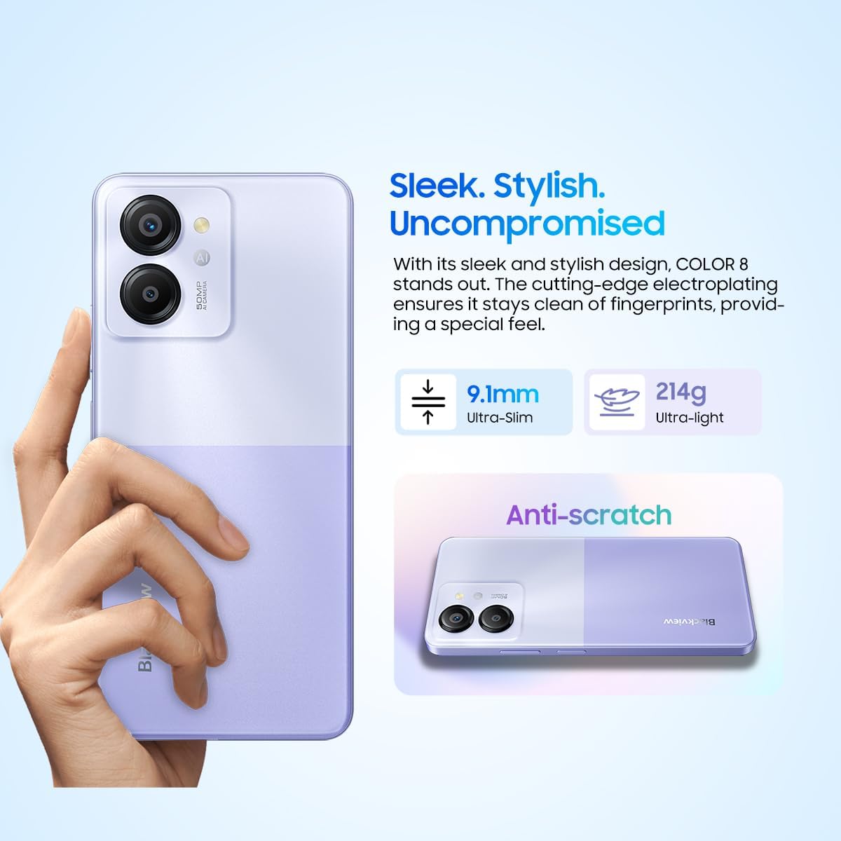 Blackview Color 8 Smartphone 16GB+128GB 6.75" Blu - immagine 4