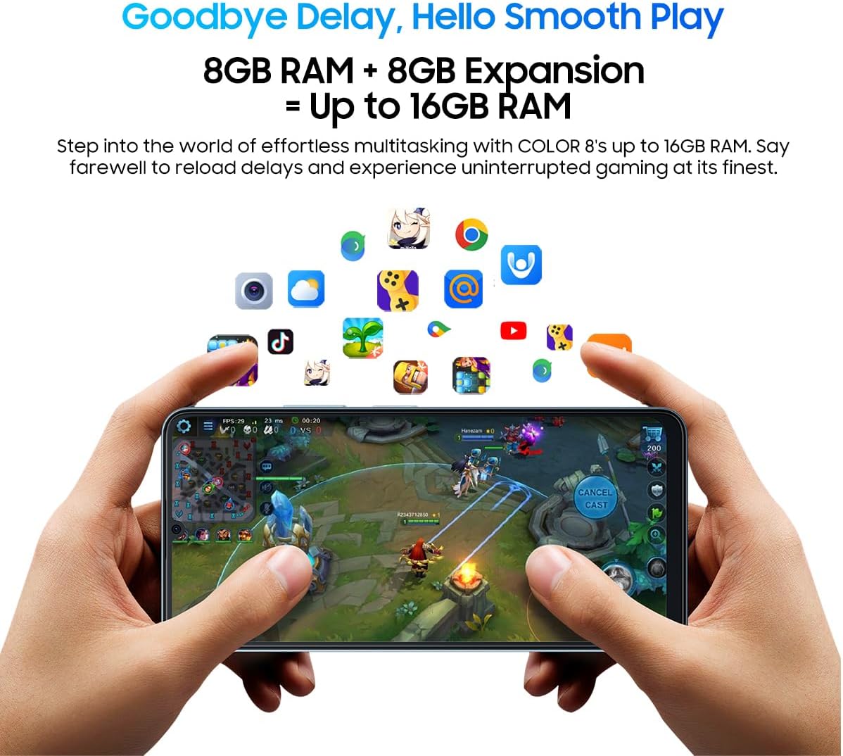 Blackview Color 8 Smartphone 16GB+128GB 6.75" Blu - immagine 6