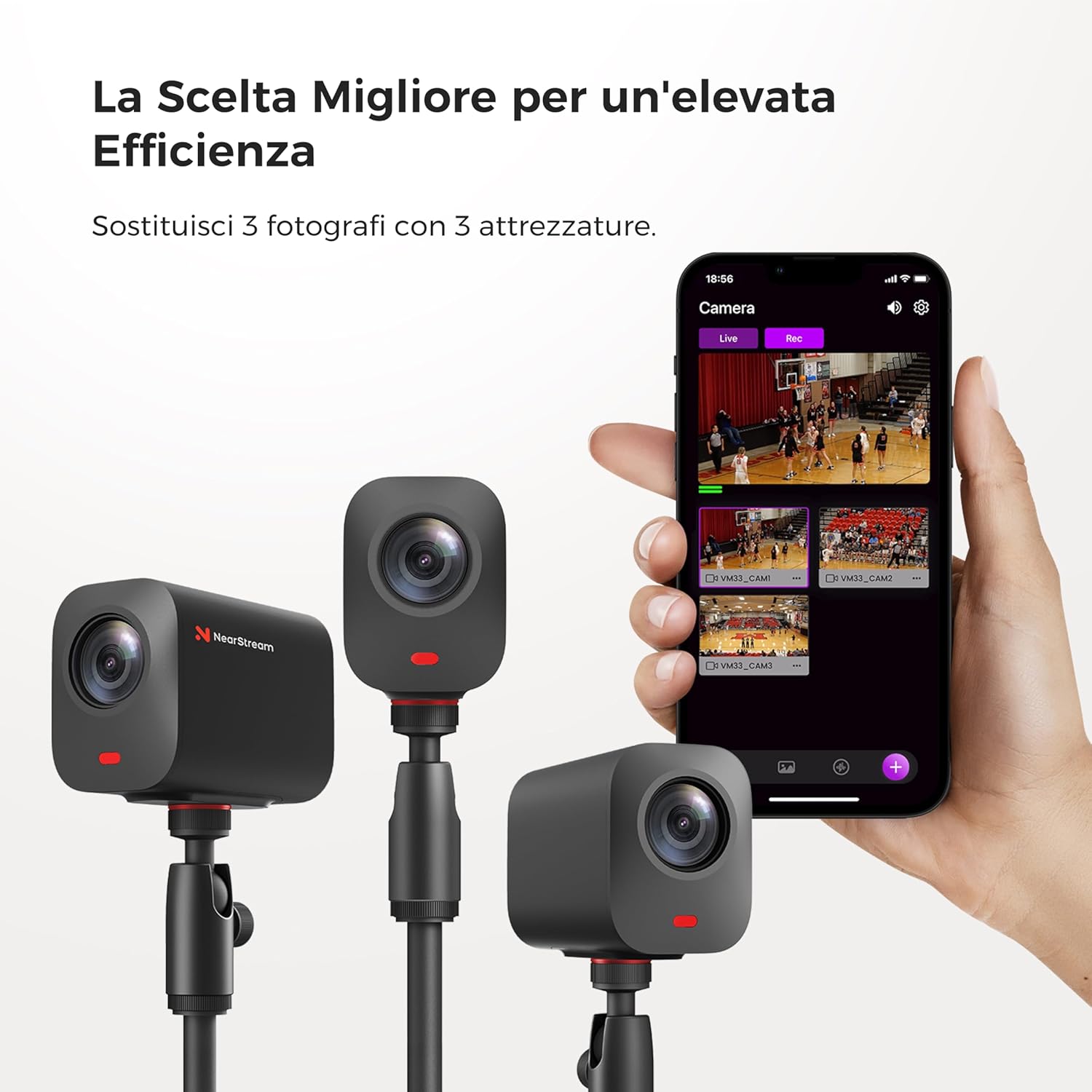 Nearstream Telecamera Streaming Wireless VM33 2K - immagine 8