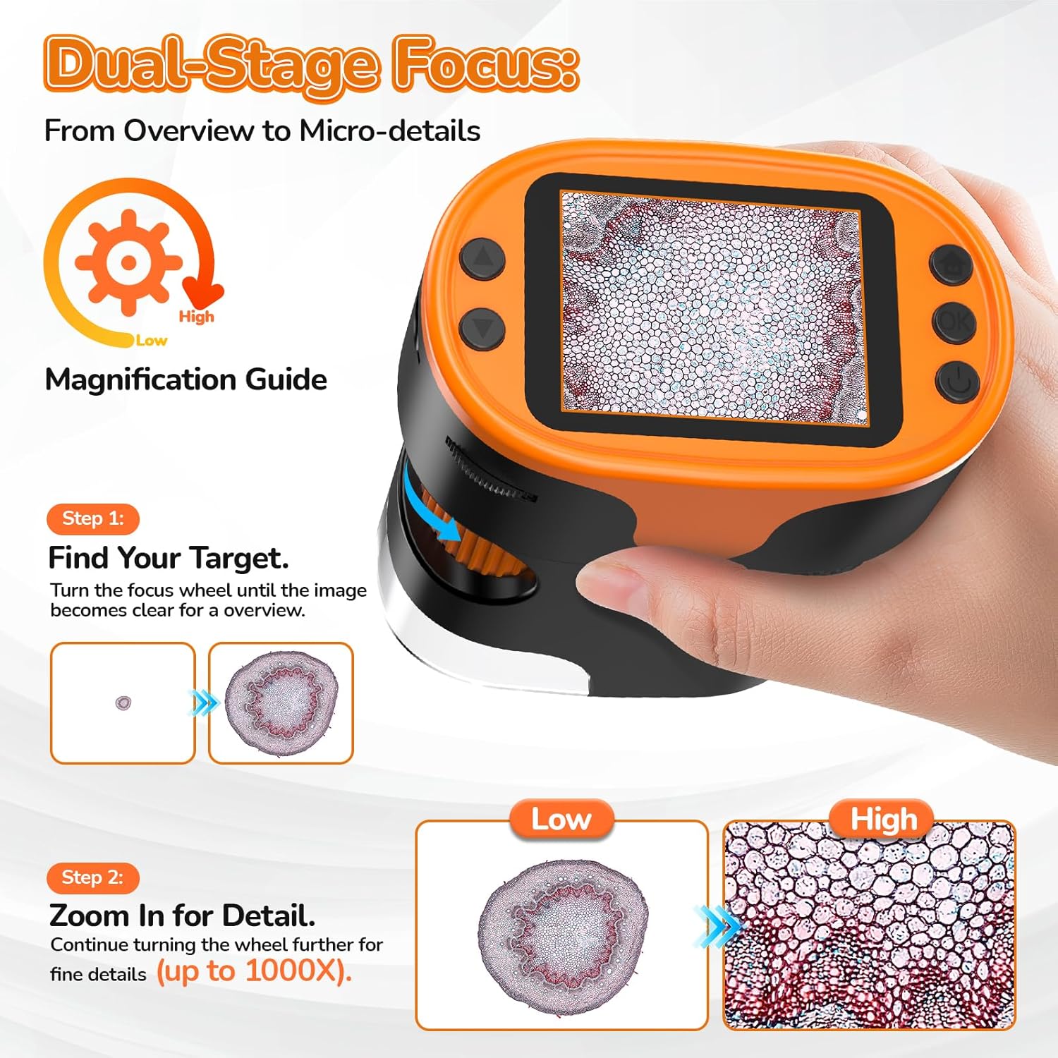Microscopio per Bambini Lente d'Ingrandimento Portatile - immagine 3