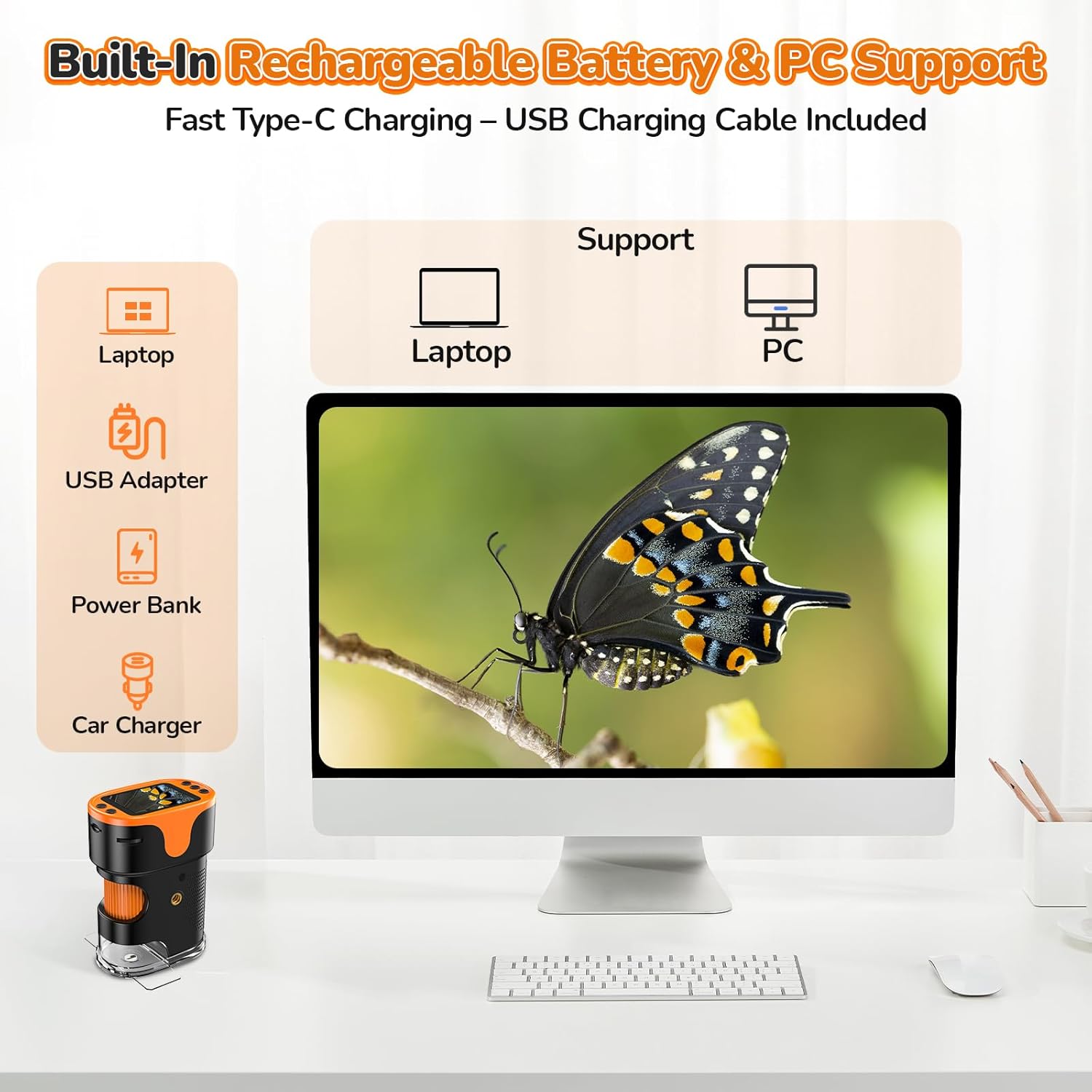 Microscopio per Bambini Lente d'Ingrandimento Portatile - immagine 5