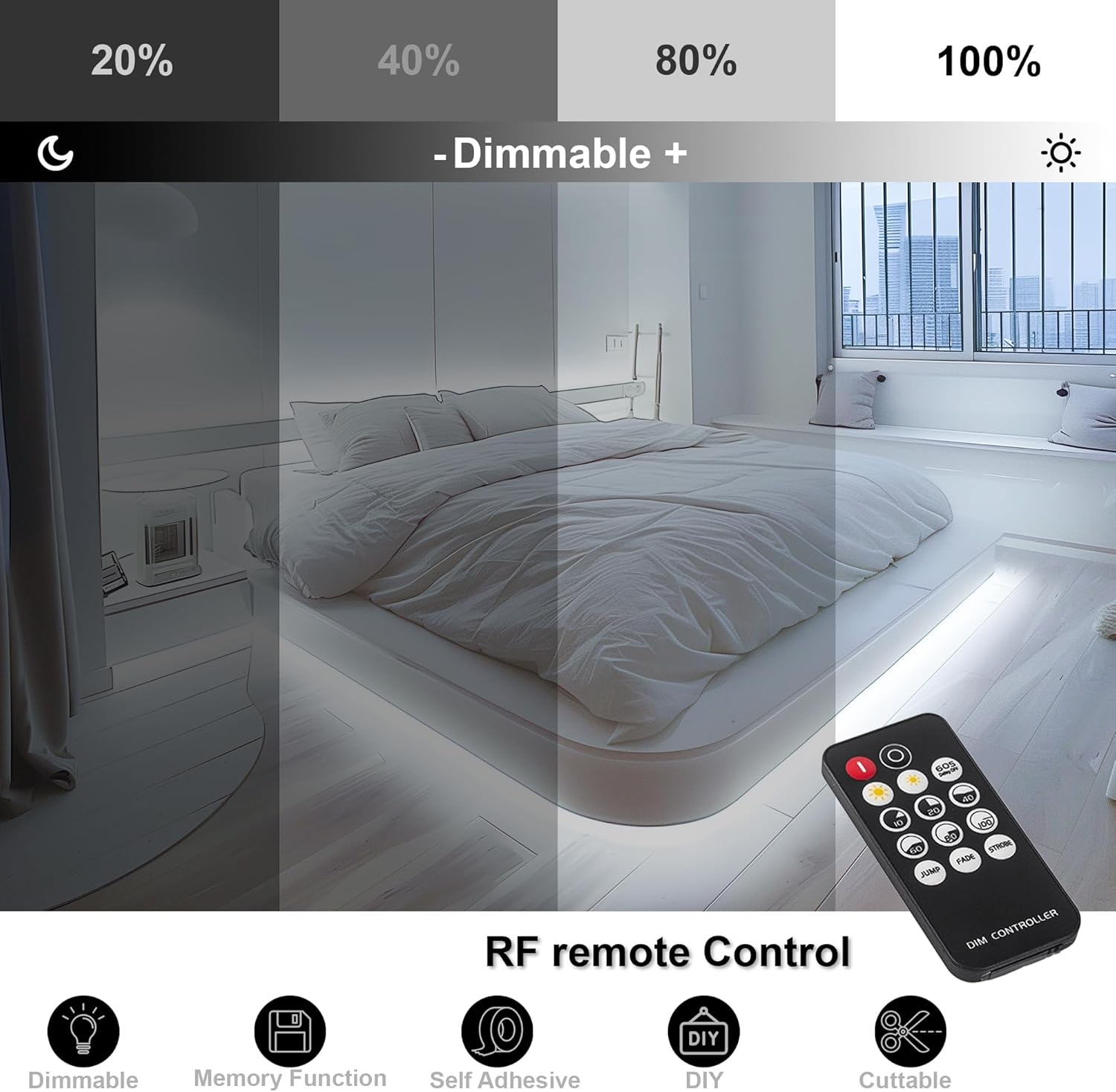 Striscia LED Bianca Freddo 10m Dimmerabile 24V - immagine 2