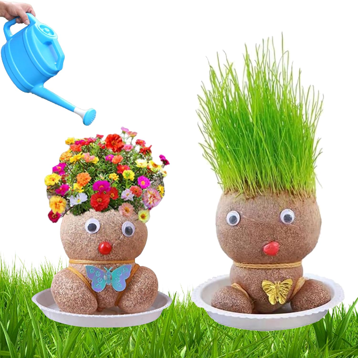 Giocattolo Pianta Bambola con Testa d'Erba