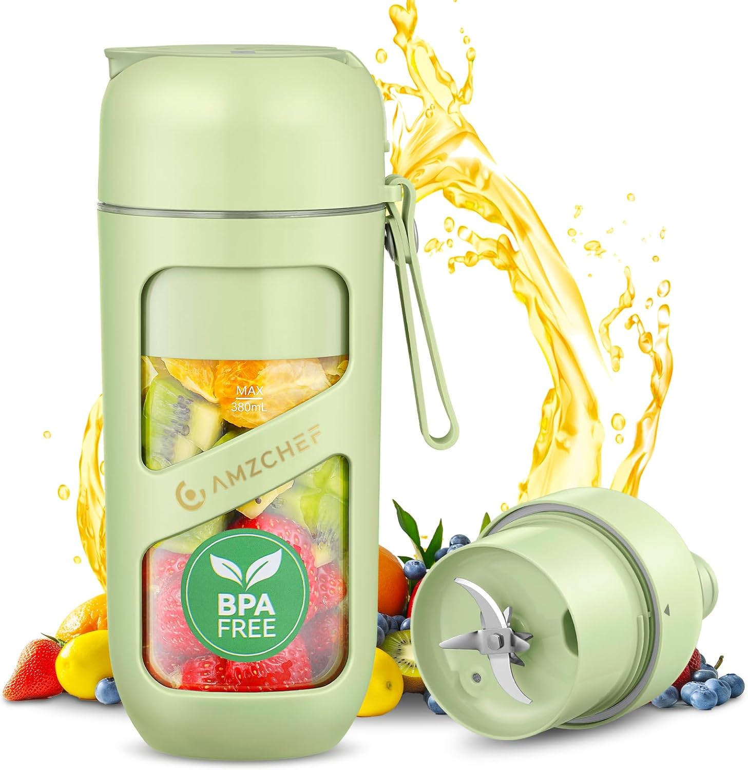 Amzchef Frullatore Portatile Sottovuoto USB Ricaricabile