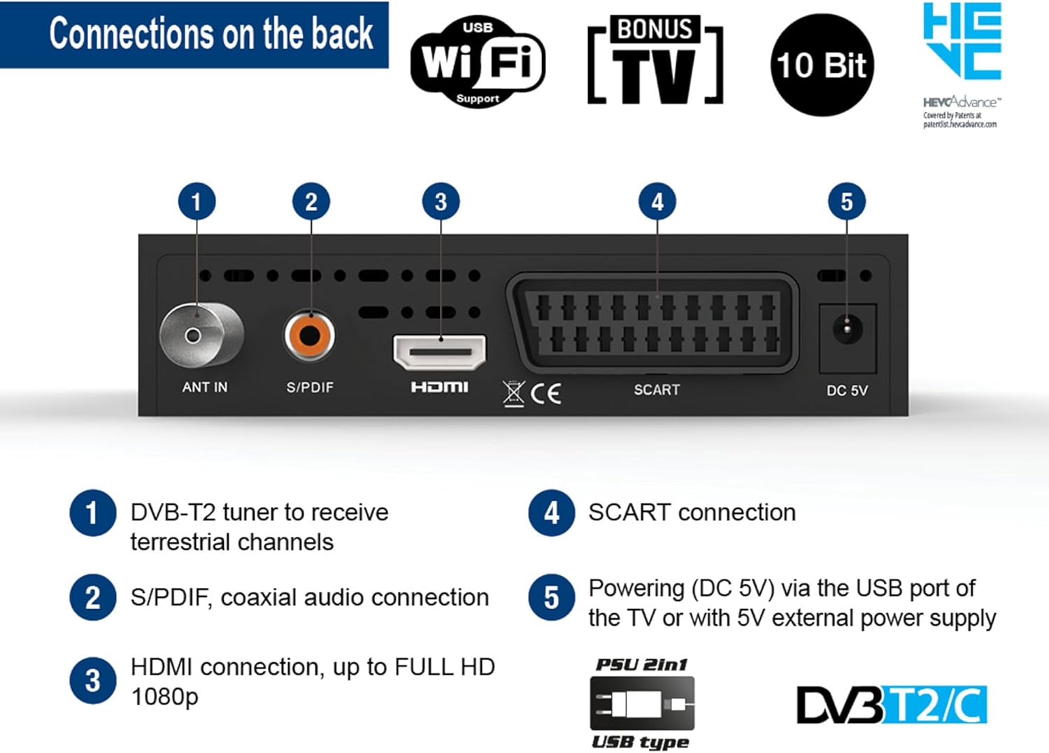 Edision PICCO T265 pro HD Decoder Digitale Terrestre 2024 - immagine 4
