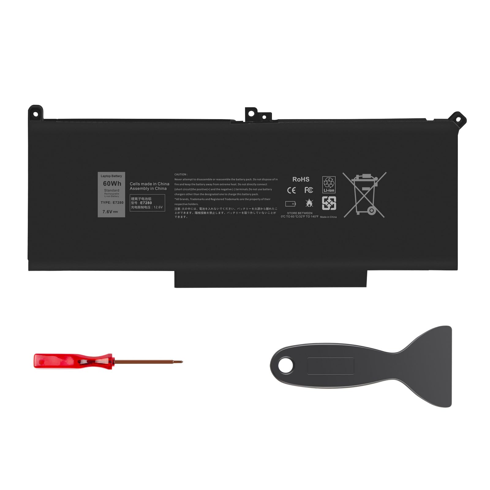 Asuncell F3YGT Batteria per Dell Latitude 12/13/14 (60Wh 7,6V)