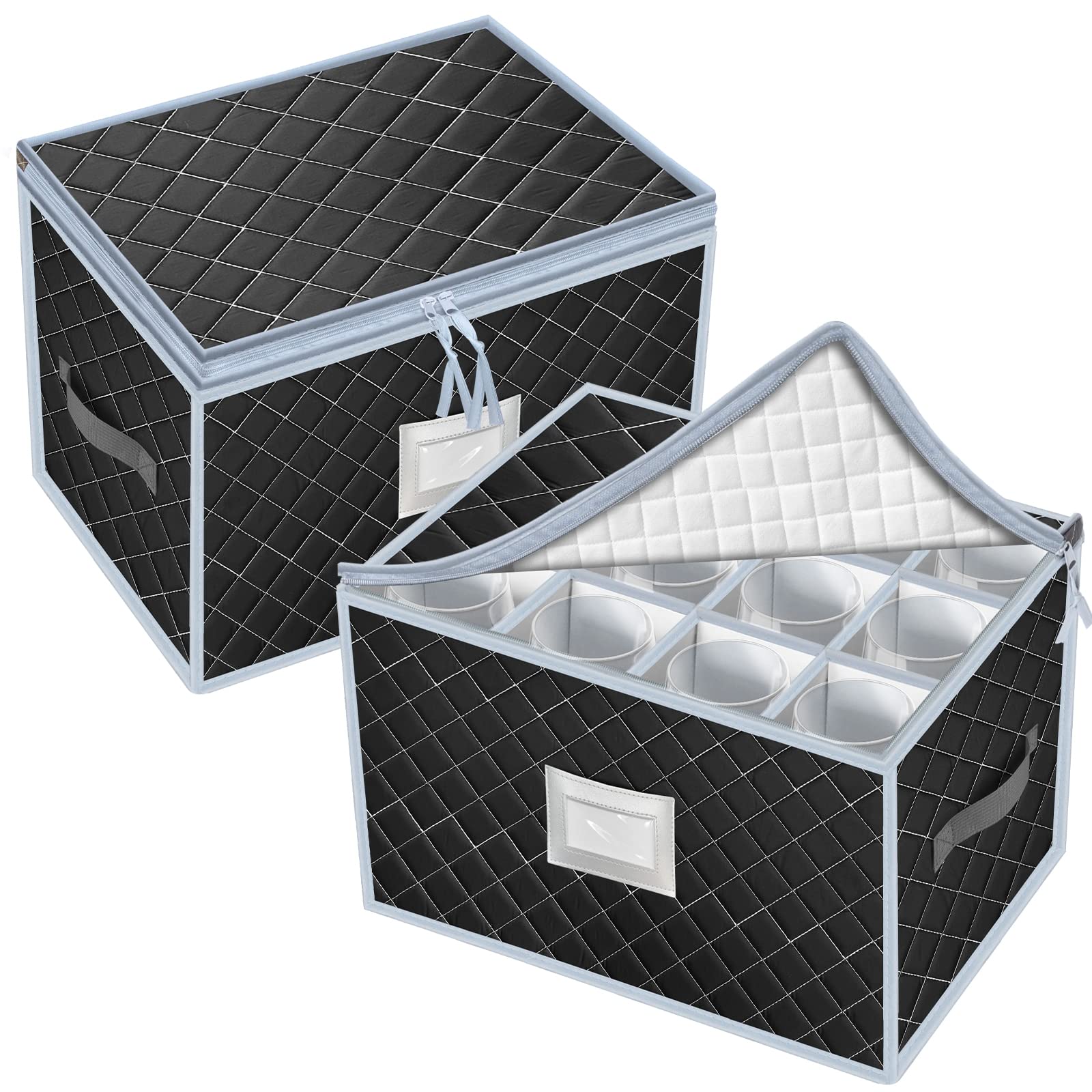 Veronly Scatole Trasloco Portabicchieri Vino - 2 Pezzi Nere