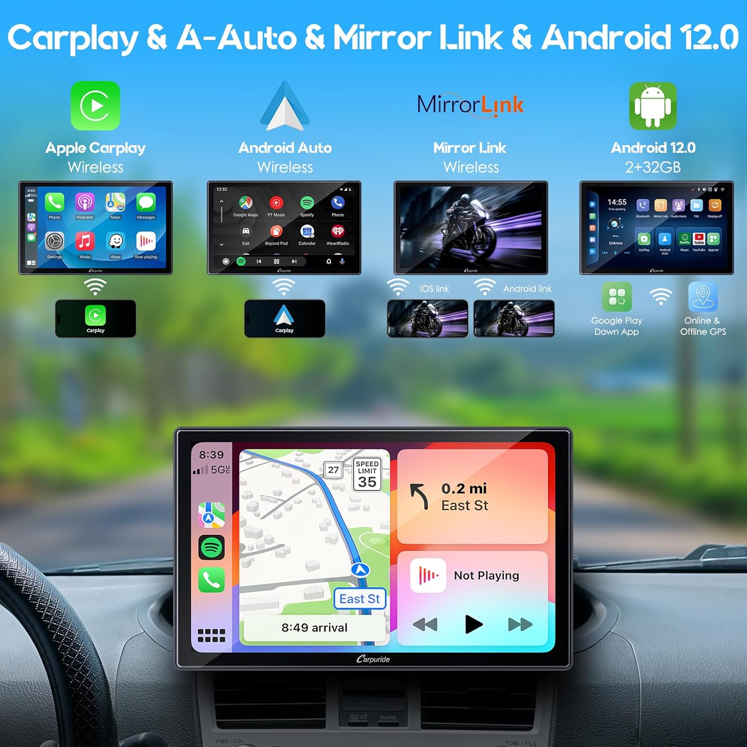 Carpuride W901 Plus - Schermo Auto 9 Pollici Android 12.0 - immagine 2