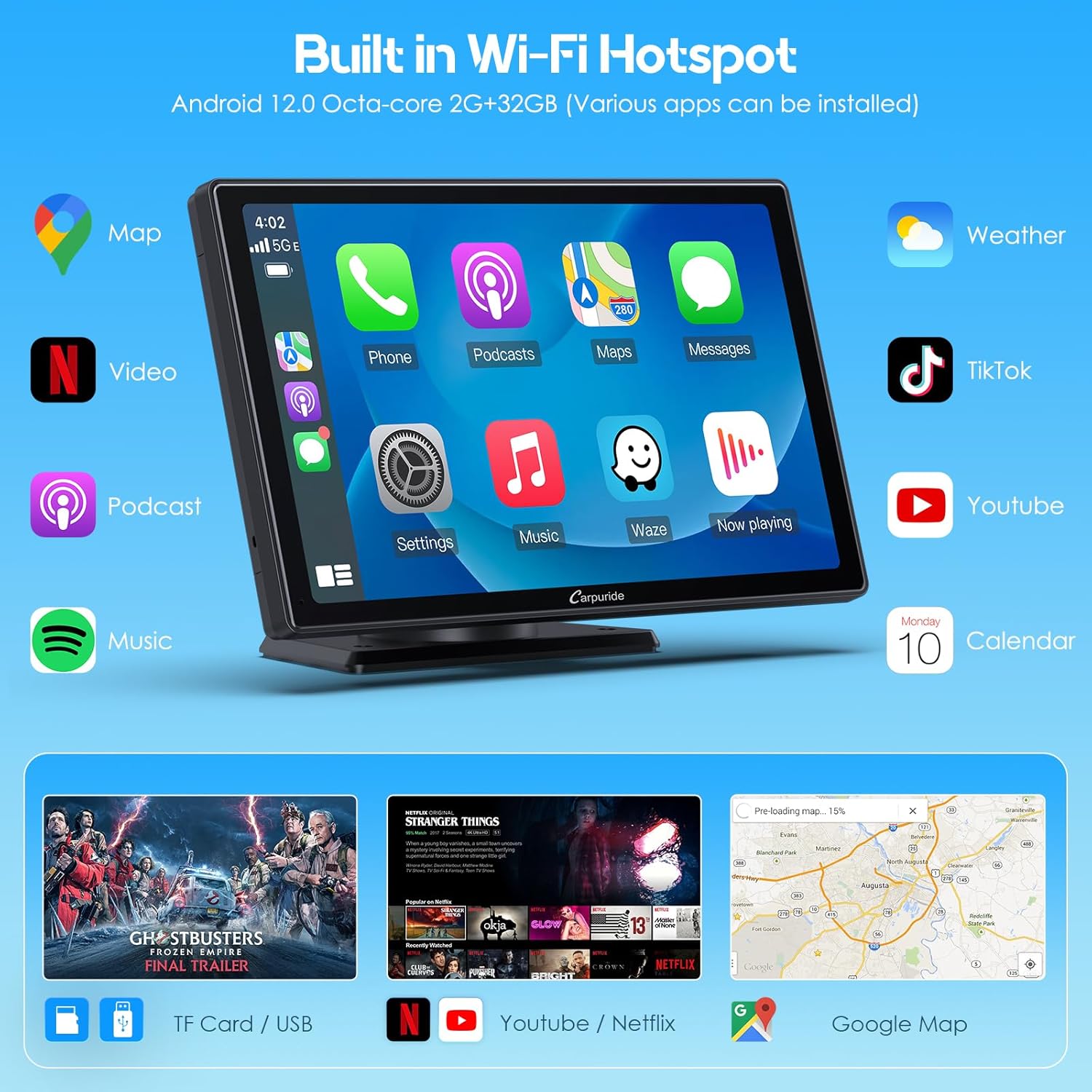 Carpuride W901 Plus - Schermo Auto 9 Pollici Android 12.0 - immagine 4