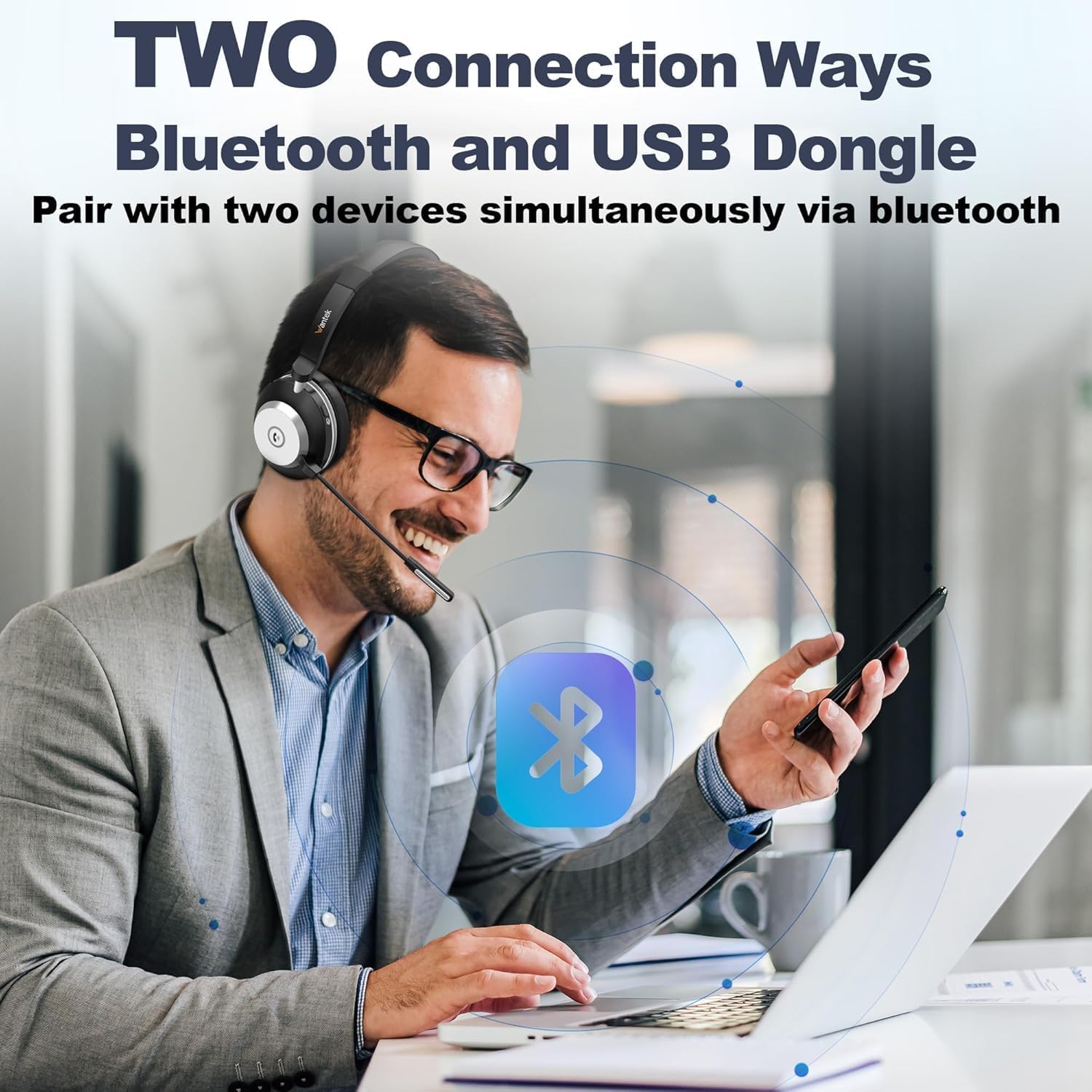 Wantek Cuffie Wireless con Microfono - immagine 2