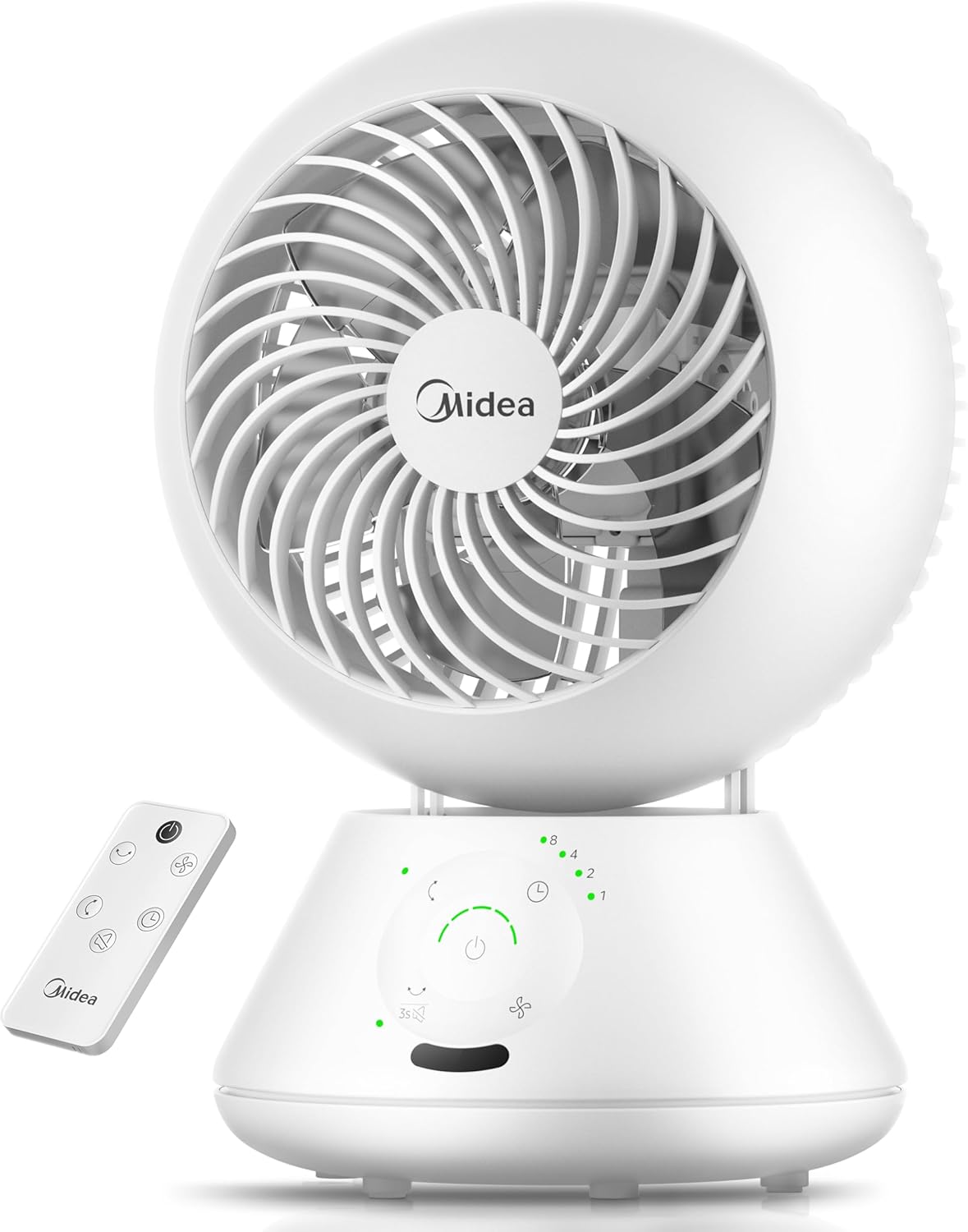 Midea MDF24JRW - Ventilatore da Tavolo 28dB, Bianco