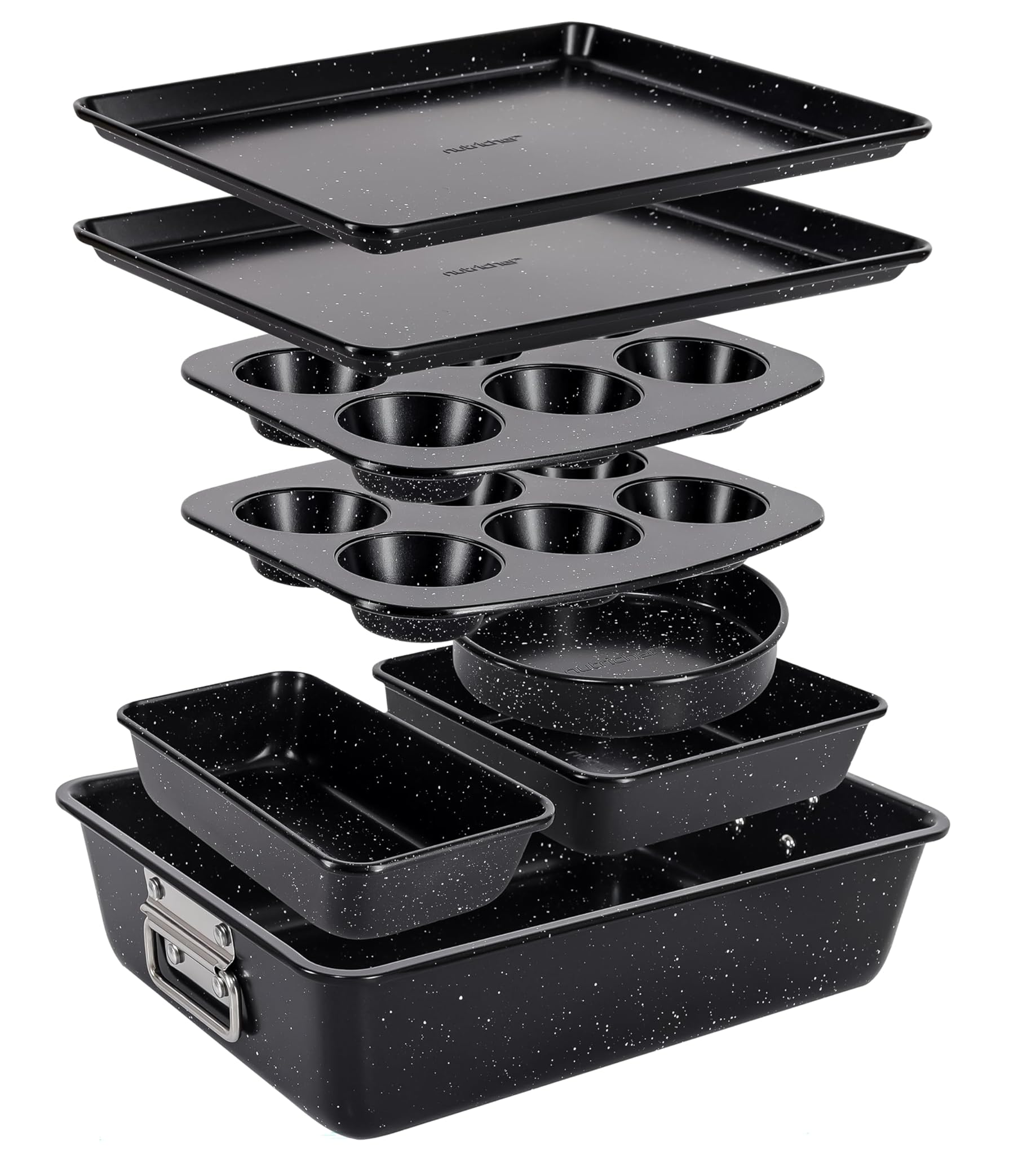 Nutrichef Set Teglie da Forno 8 Pezzi Antiaderente