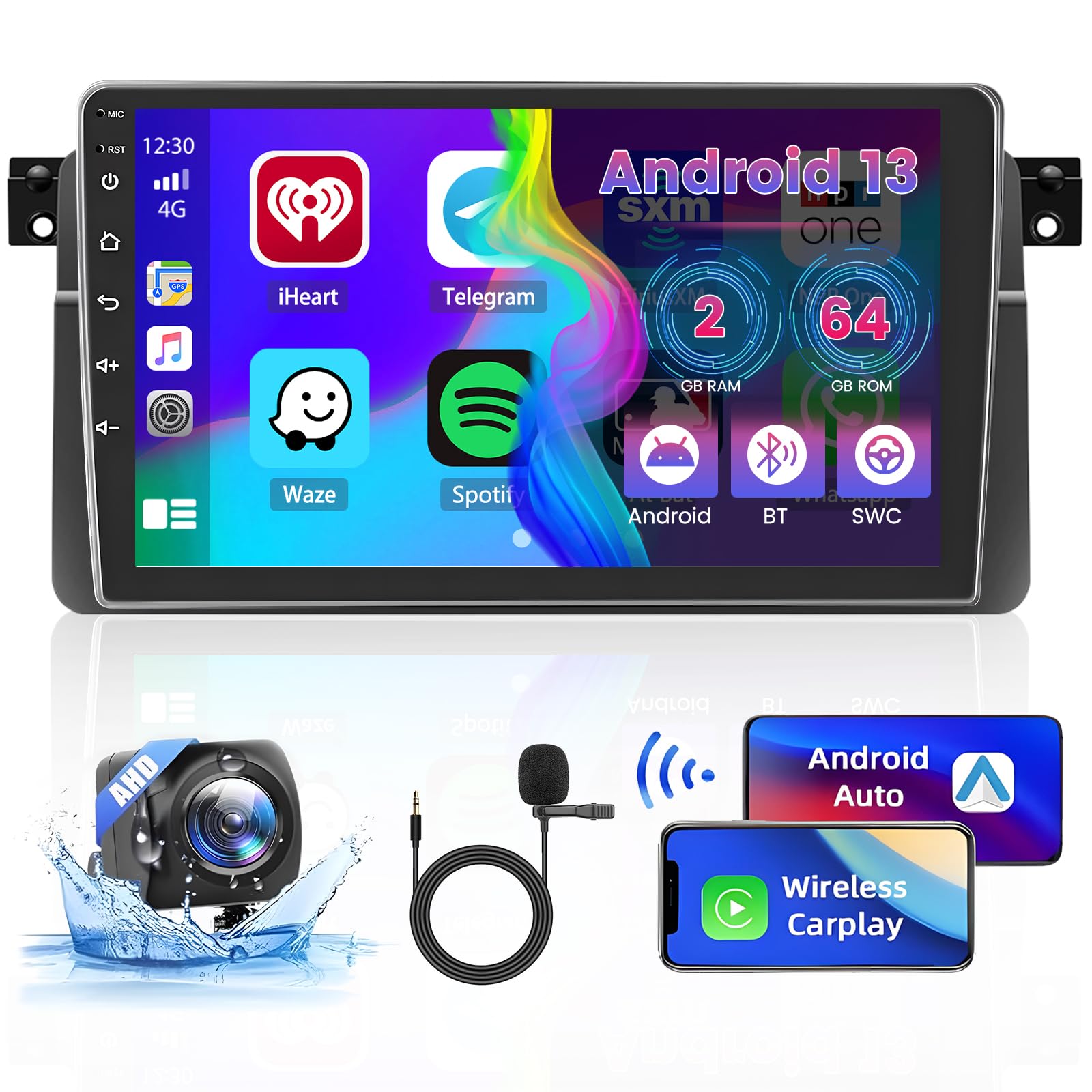 Hikity Android 13 Autoradio 9'' per BMW Serie 3 E46