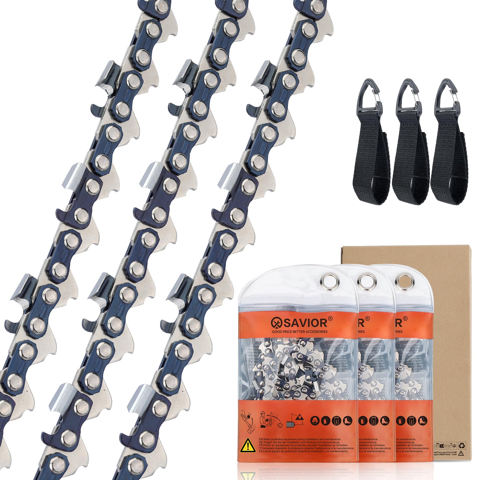 Savior 3x Catene per Motosega 45cm .325" 72 Maglie