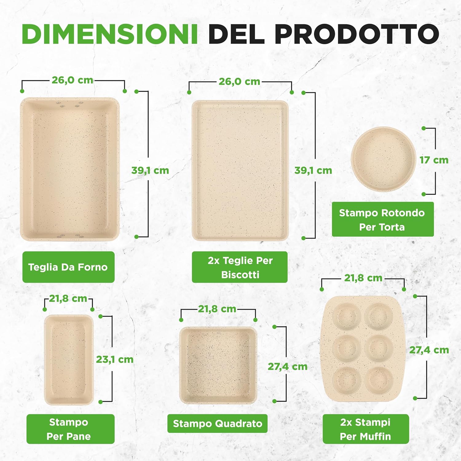 Nutrichef Set 8 Teglie da Forno Impilabili Antiaderenti - immagine 6