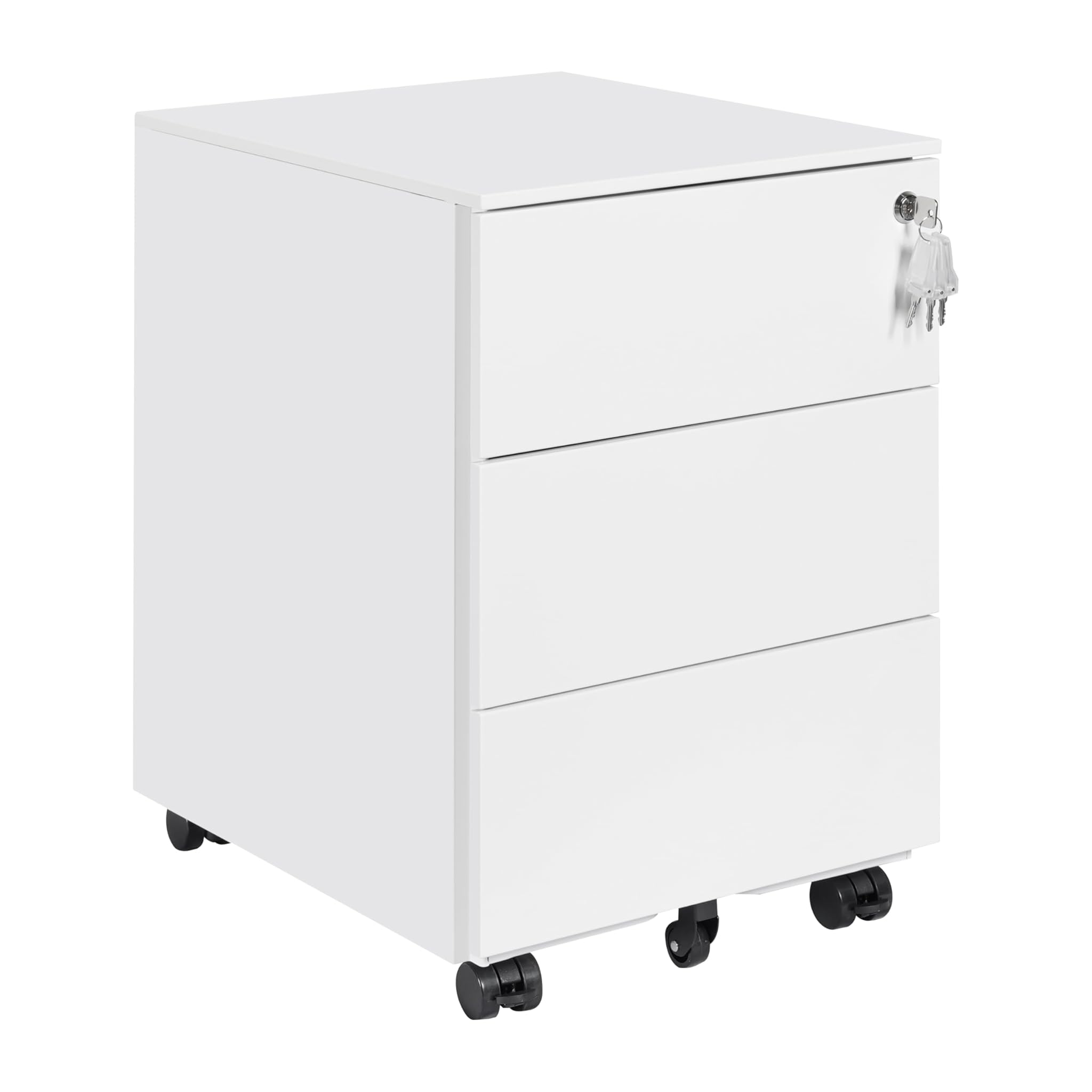 Lvsteel Cassettiera da Ufficio con 3 Cassetti e Chiavi