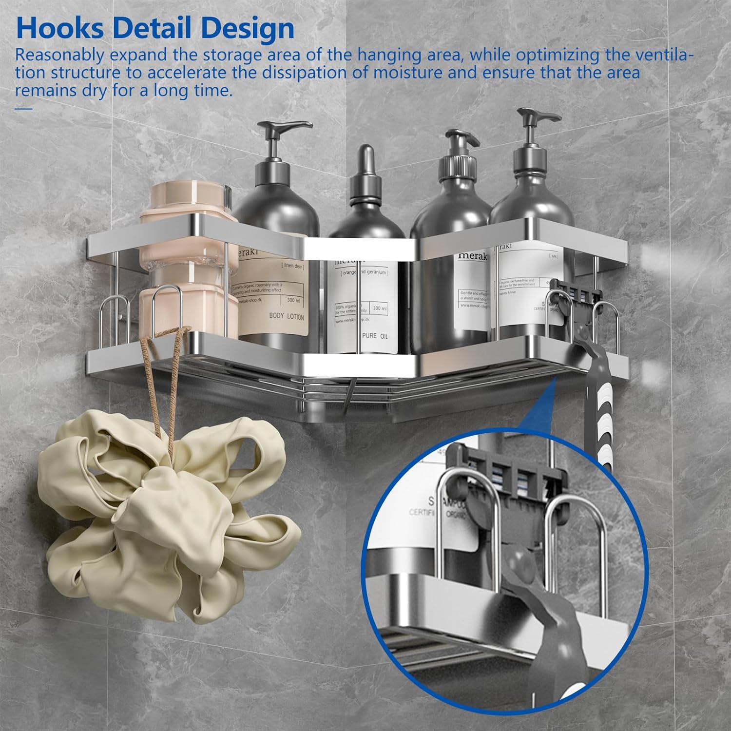 Acemining Porta Sapone per Doccia 3 Pack, Argento - immagine 6