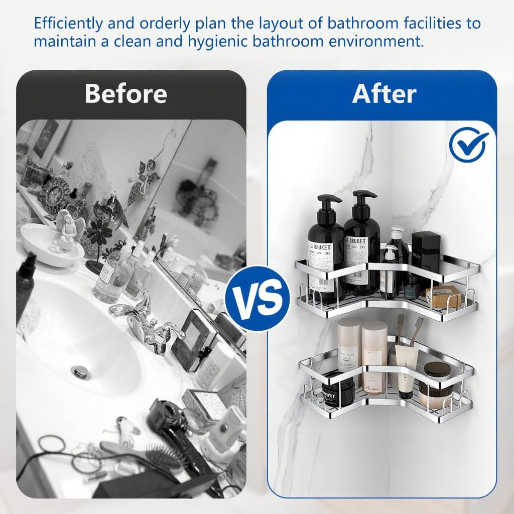 Acemining Porta Sapone per Doccia 3 Pack, Argento - immagine 7