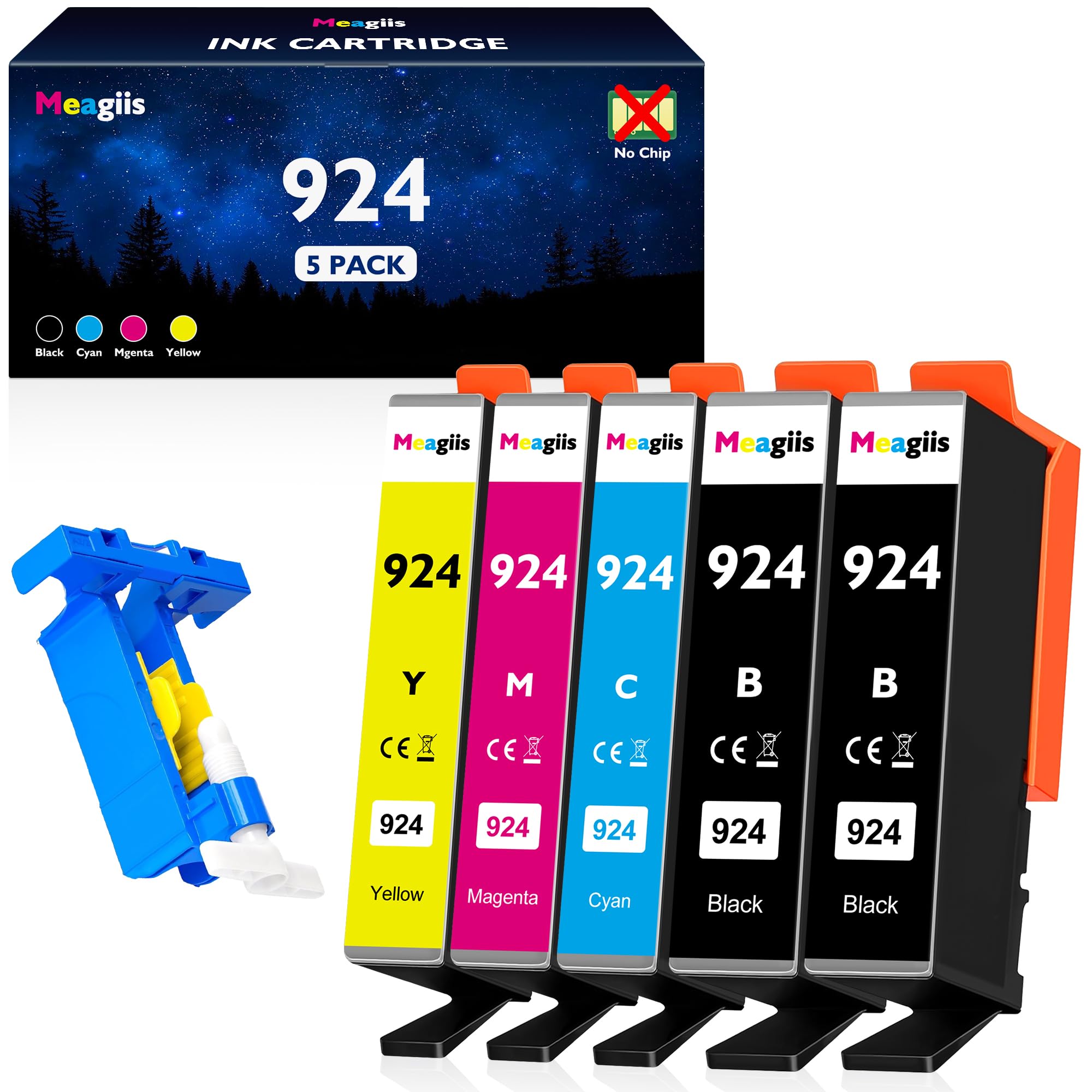 Meagiis 924 Cartucce Compatibili per HP OfficeJet Pro (5 Pack)