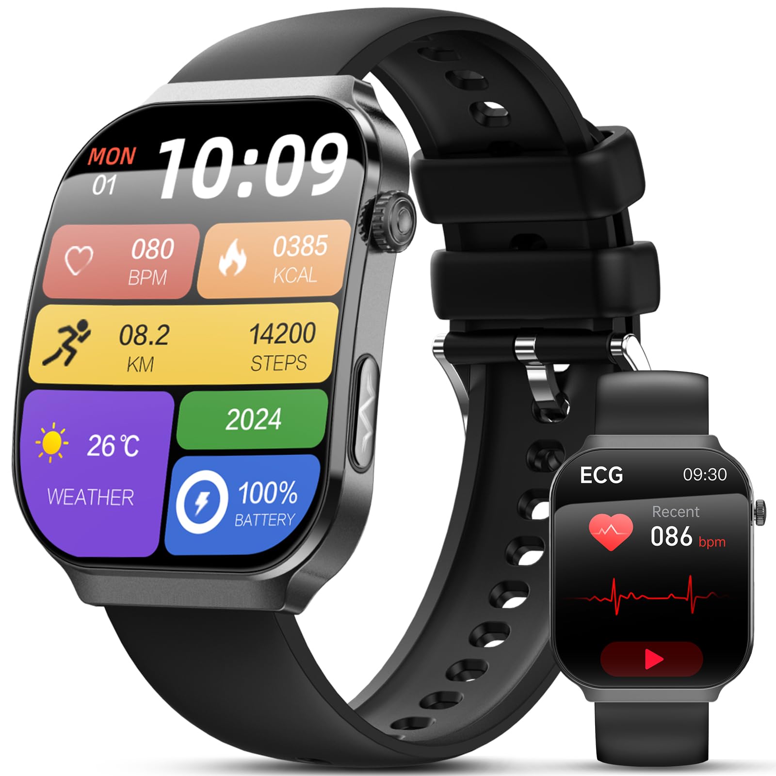 Smartwatch 2026 con ECG e Monitoraggio Glicemia 2.2" Curvo