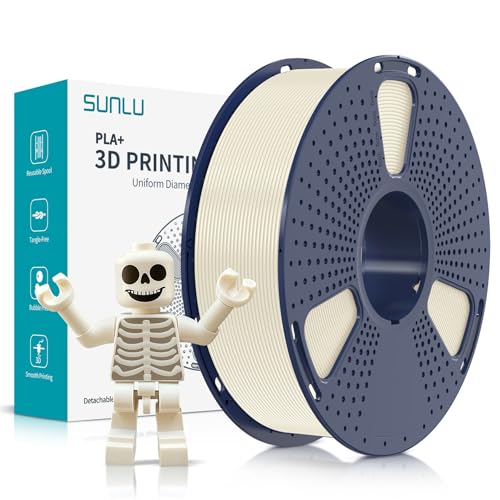 Sunlu PLA Plus Filamento Stampante 3D 1.75mm, Bianco Osso