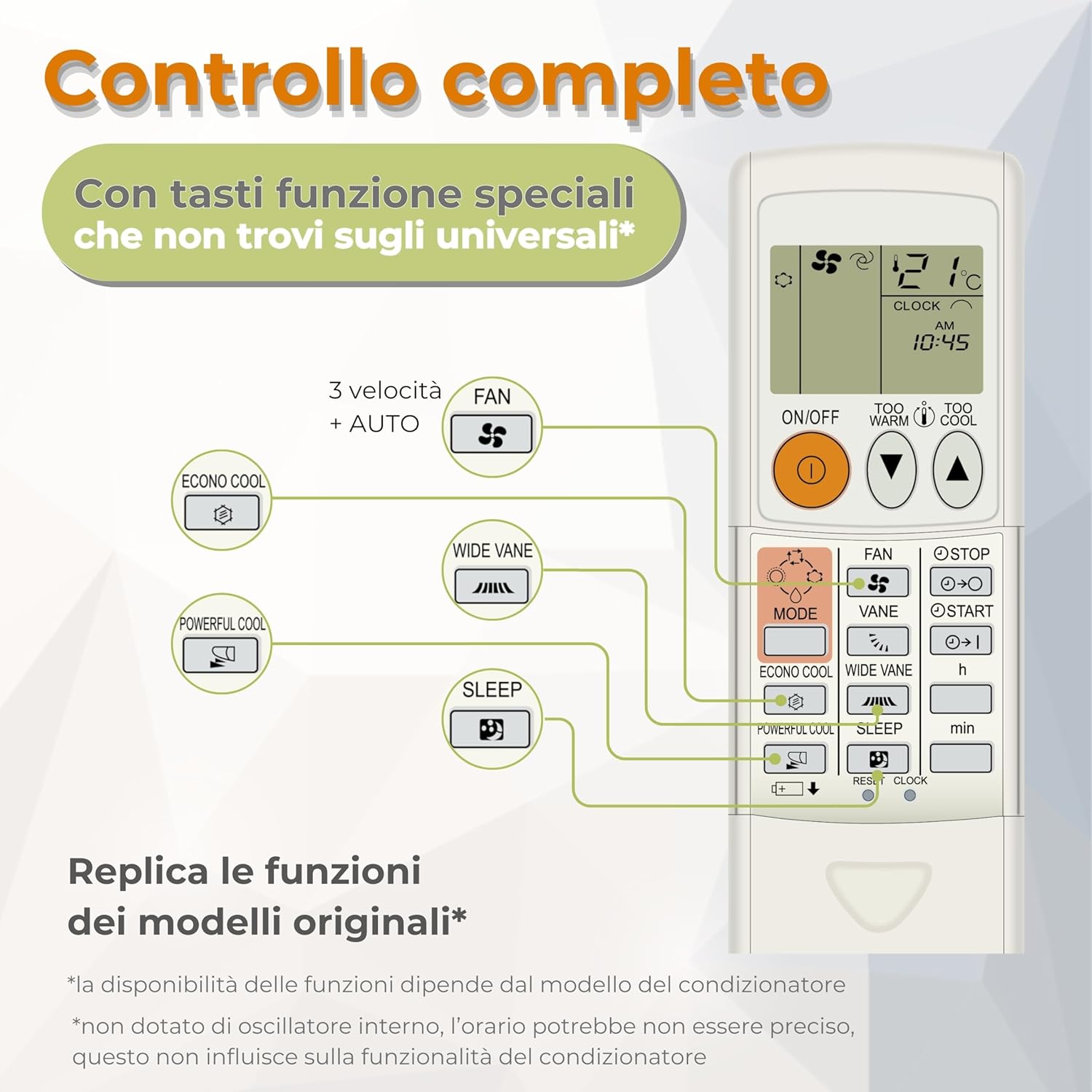 Wellclima WEC-MI1 Telecomando Universale Mitsubishi - immagine 4