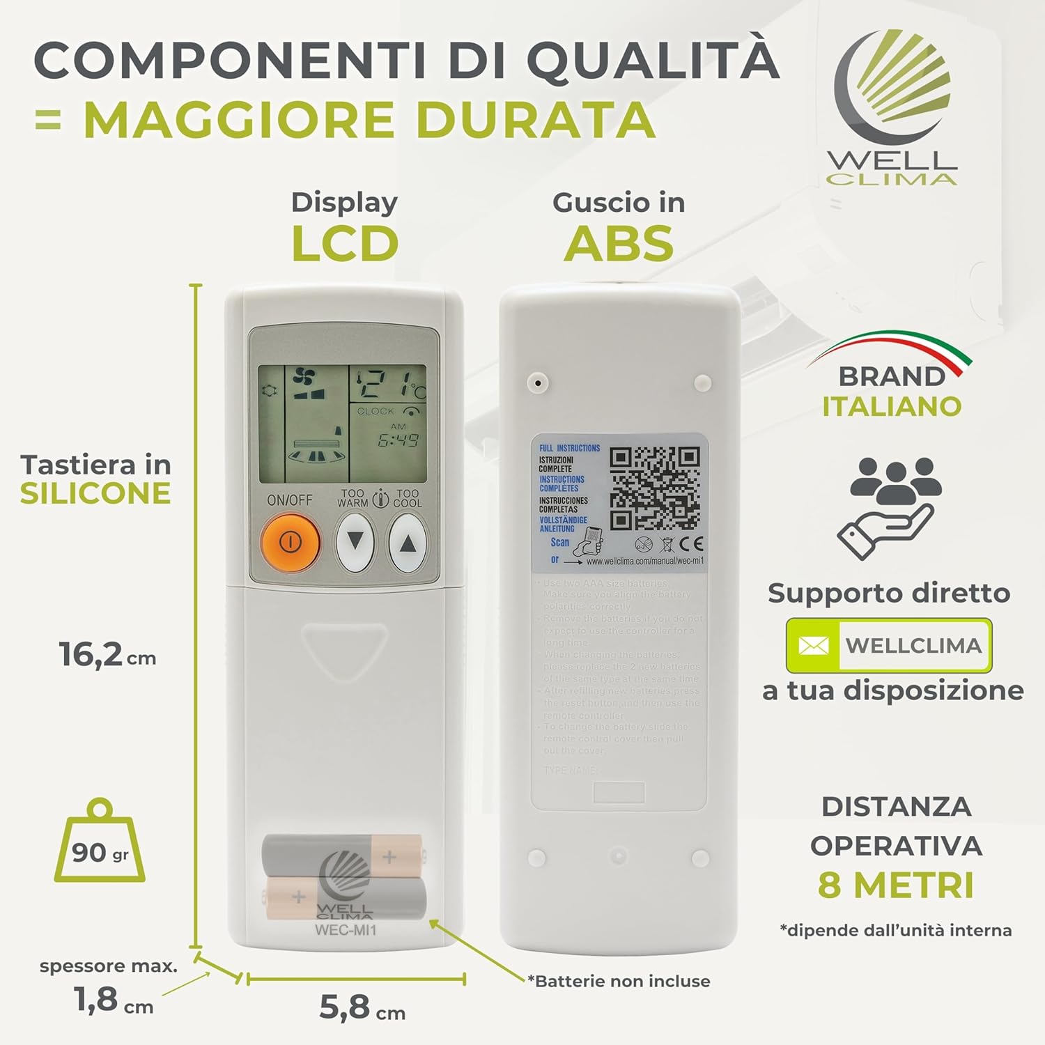 Wellclima WEC-MI1 Telecomando Universale Mitsubishi - immagine 8