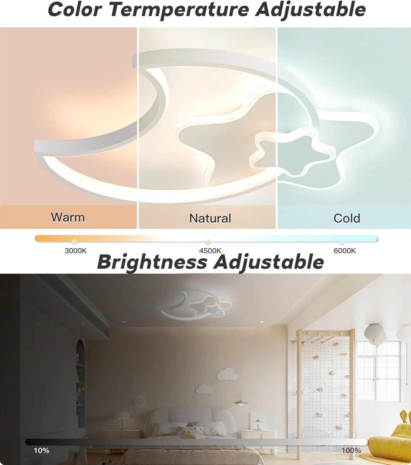 Lampadario Cameretta Bambini LED Soffitto 45CM Stella - immagine 2