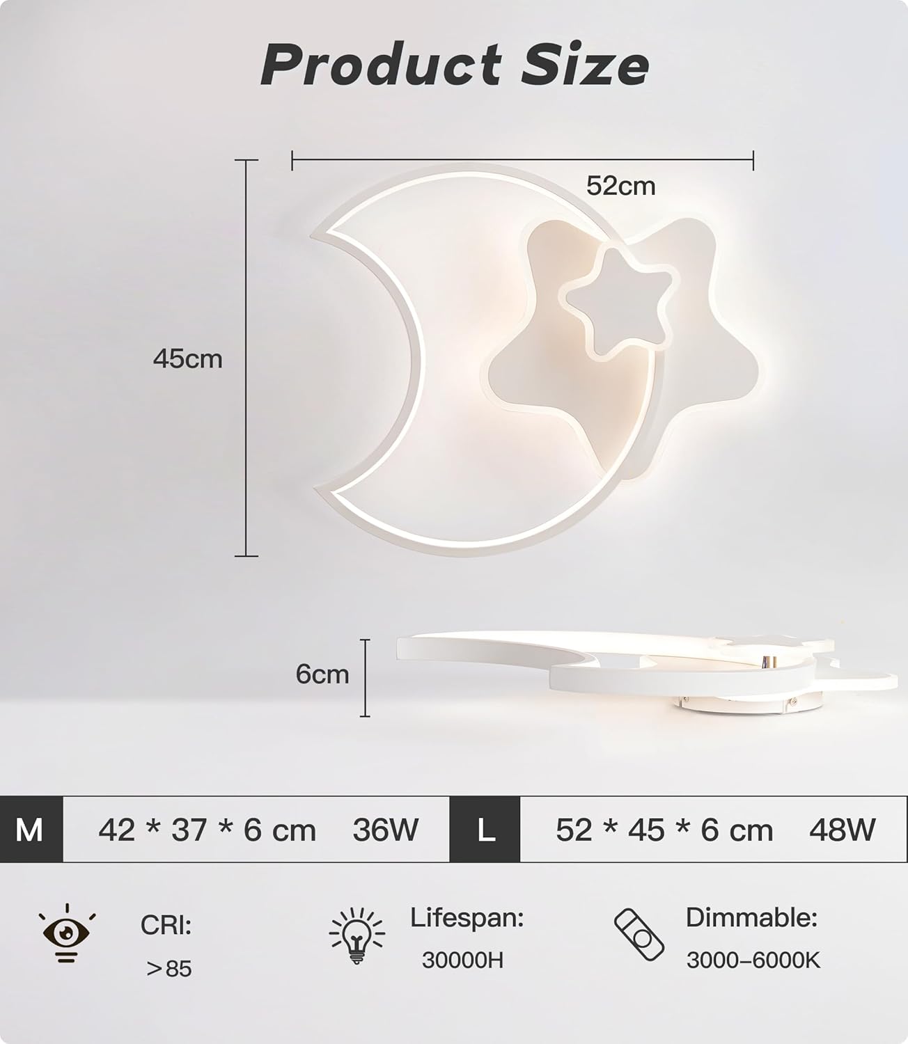 Lampadario Cameretta Bambini LED Soffitto 45CM Stella - immagine 4