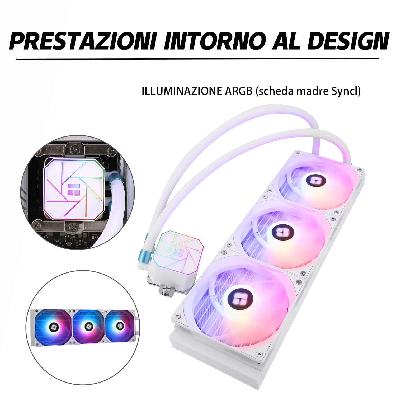 Tr AQUA ELITE 360 White V3 - Raffreddamento a Liquido - immagine 2