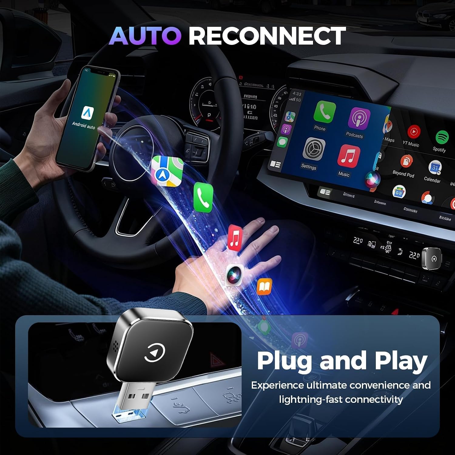 Adattatore Carplay Wireless Adattatore Android Auto Wireless Box Android Auto