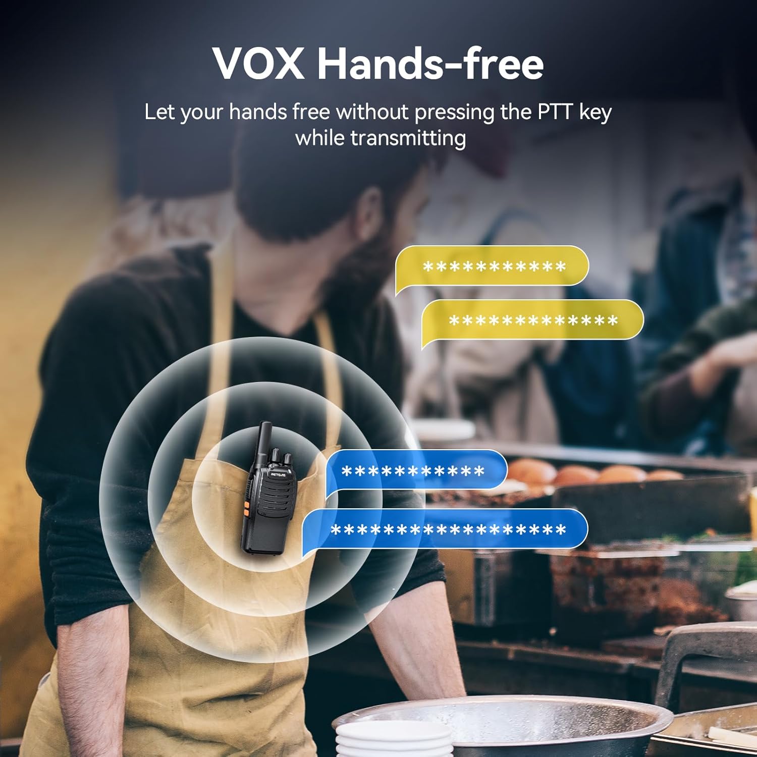 Retevis H777 Walkie Talkie PMR446 con Caricabatterie 6 Vie - immagine 4