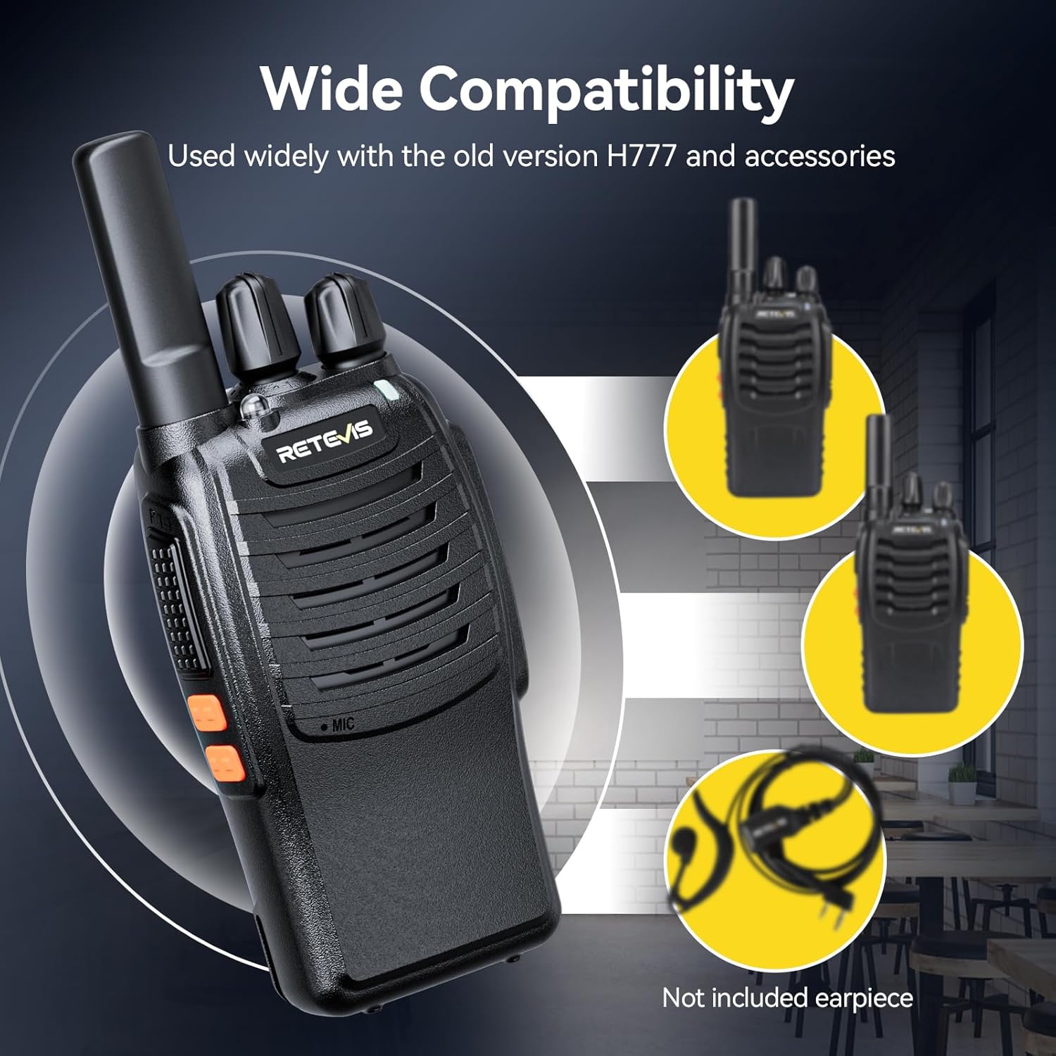Retevis H777 Walkie Talkie PMR446 con Caricabatterie 6 Vie - immagine 5