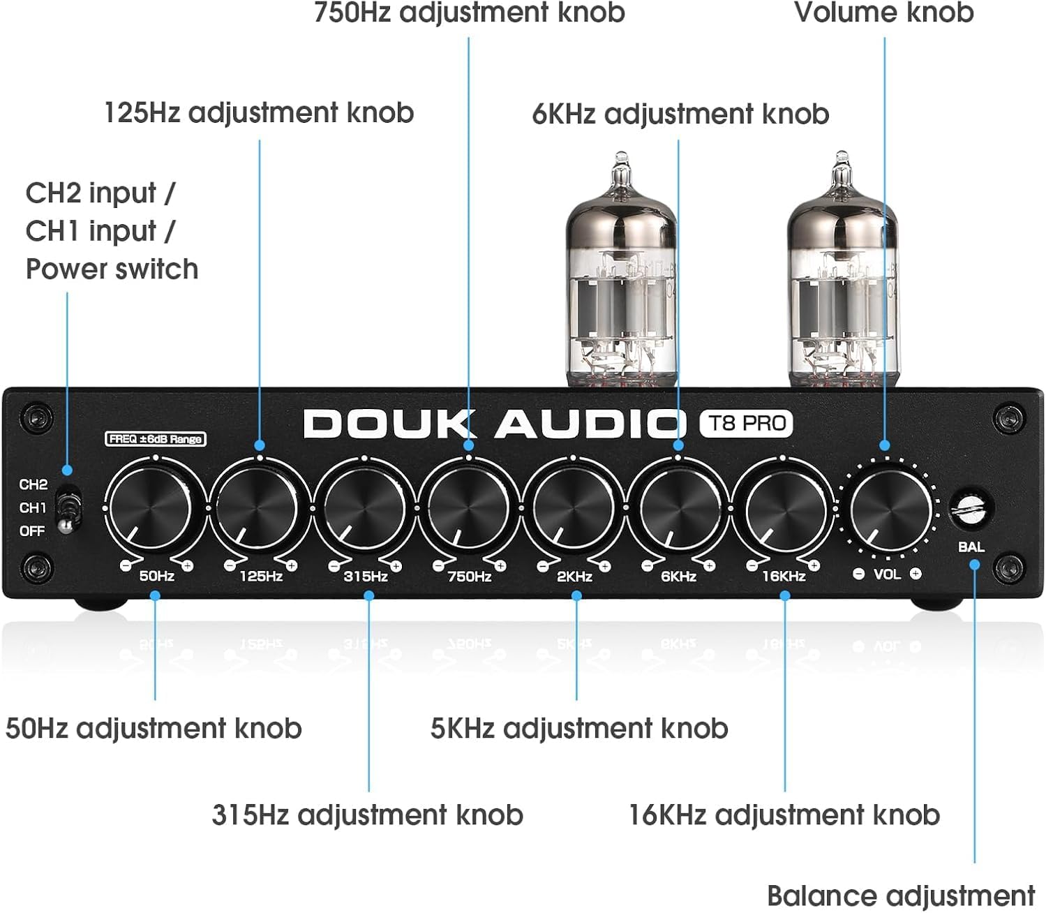 Douk Audio HiFi Equalizzatore a 7 Bande EQ Preamplificatore - immagine 5