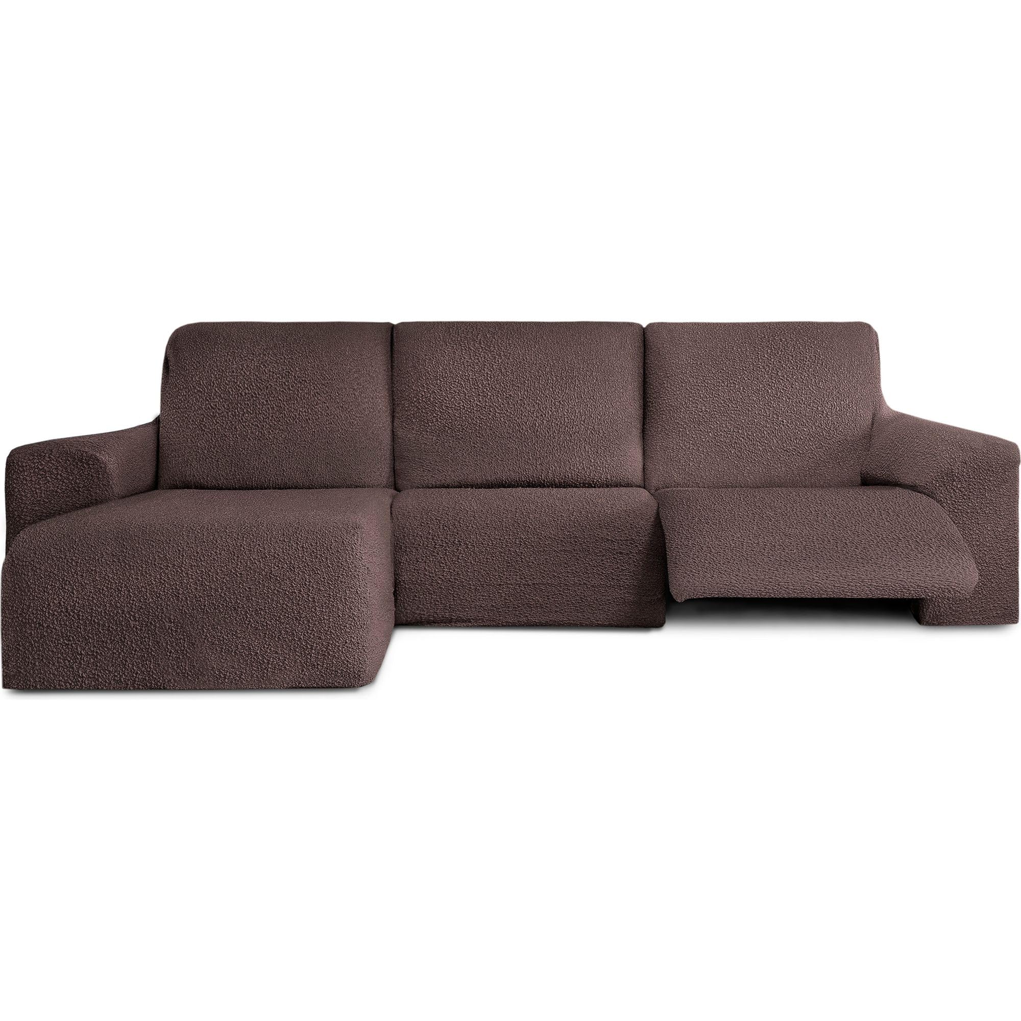 ECOMMERC3 Copridivano Chaiselong Braccio Corto Sinistro Marrone