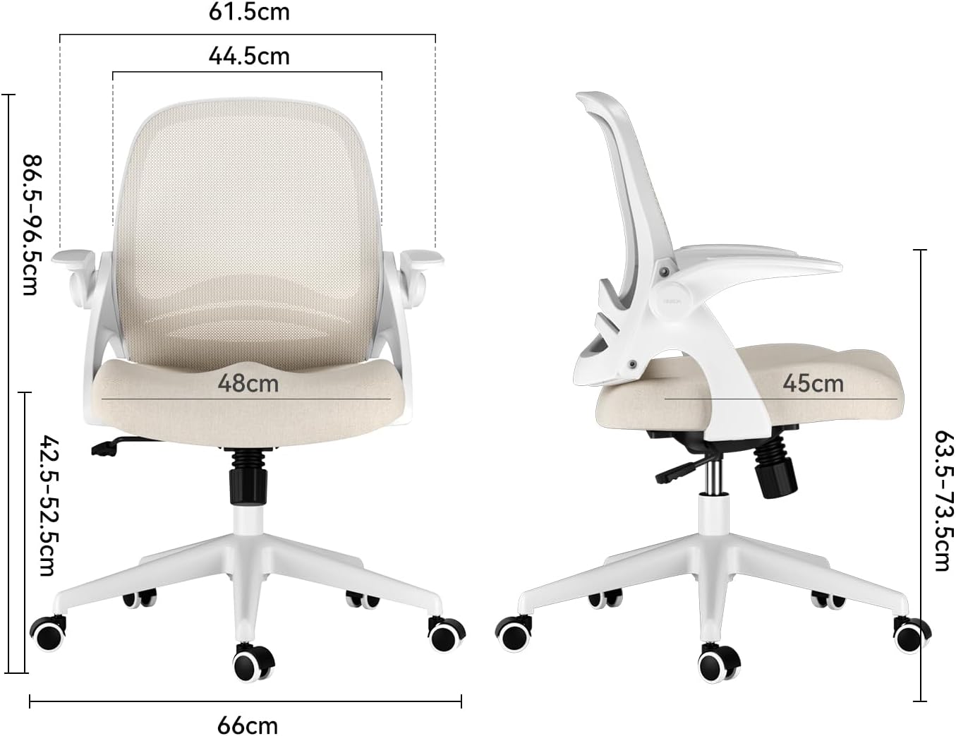 Hbada J1 Sedia da Ufficio Ergonomica Girevole, Grigio - immagine 3