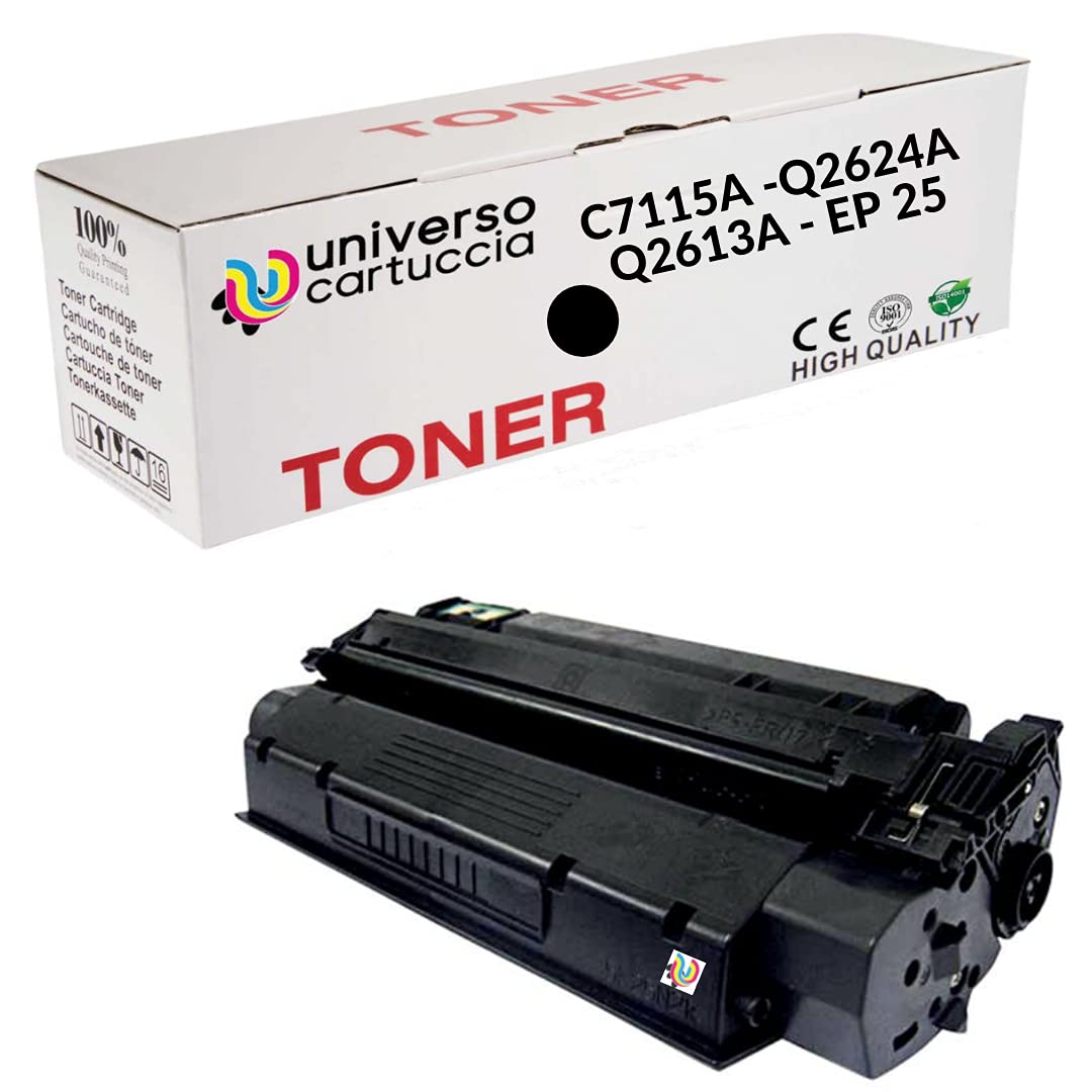 UniversoCartuccia® Toner Compatibile con HP Laserjet 1000 1005 1150 1200 1220 1300 3080 3300 3310 3320 3330 3380 Canon LBP-1210 LBP-558 Serie | C7115A 15A Q2613A 13A Q2624A 24A EP-25