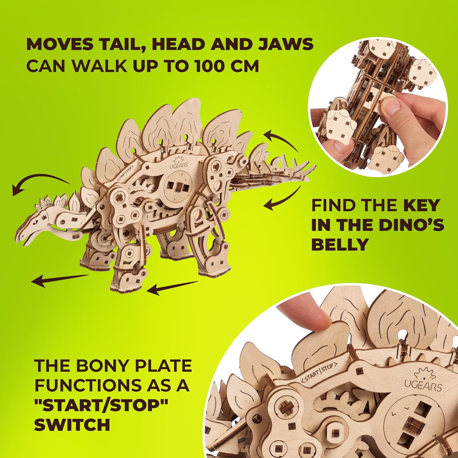 Ugears Stegosauro - Puzzle Legno 3D Meccanico - immagine 5