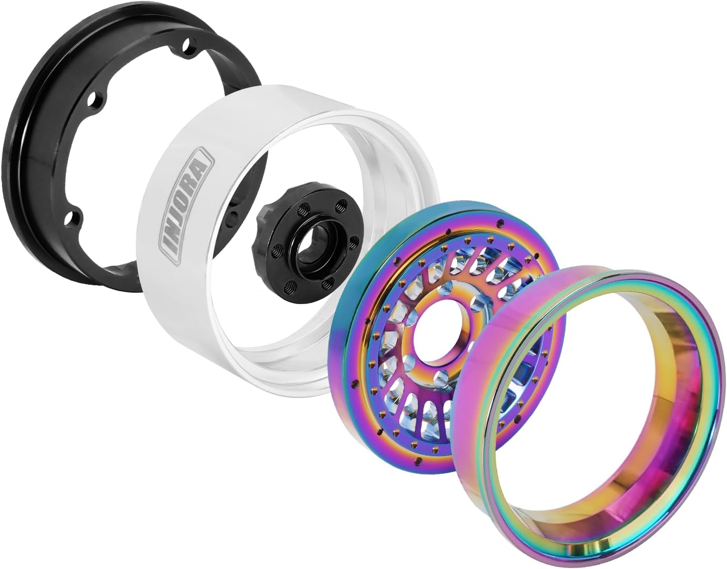 INJORA 1.9 Beadlock Cerchio Ruota Alluminio Offset -10mm - immagine 2