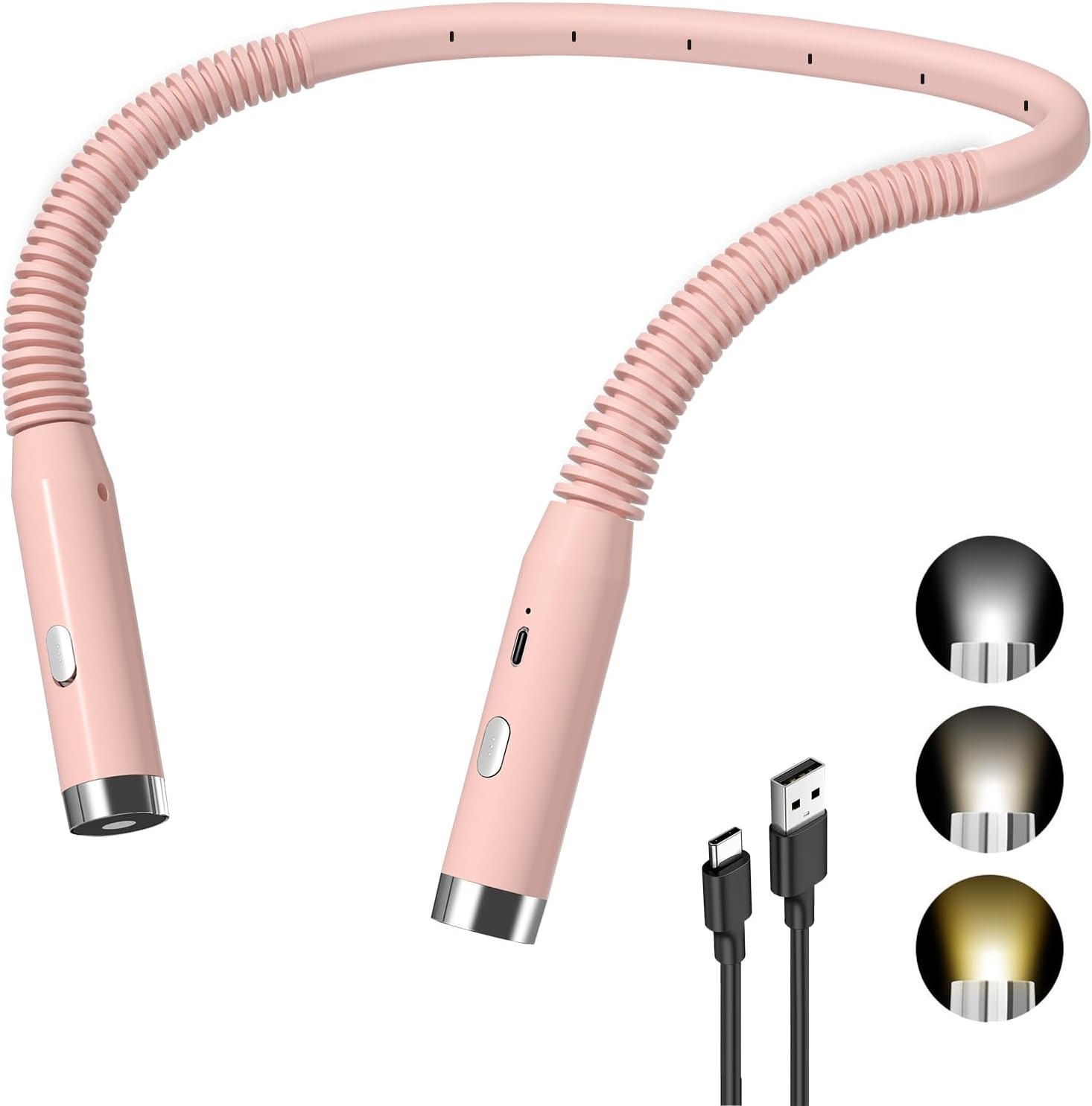 Diboniur Lampada da Lettura Ricaricabile, Rosa - immagine 1